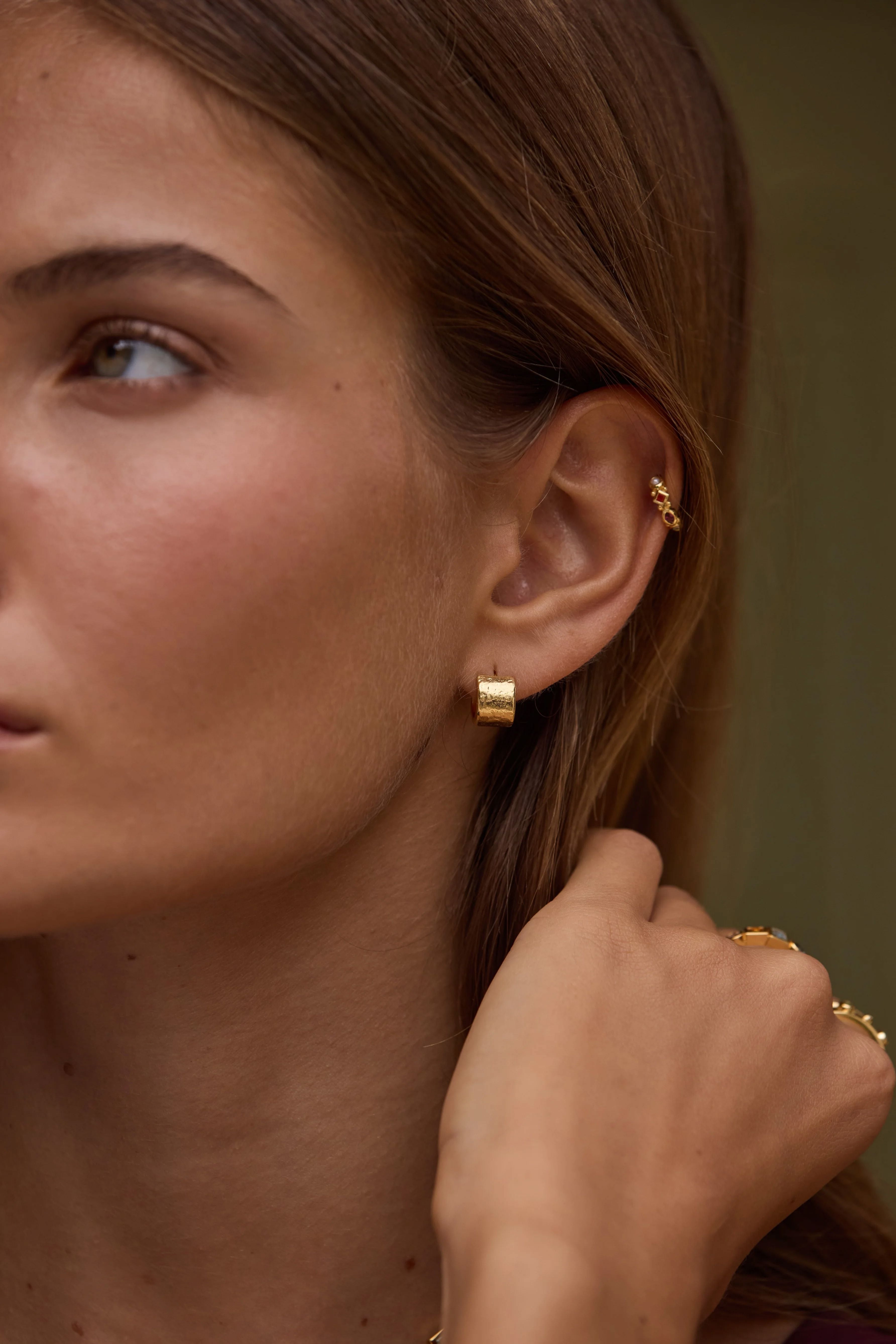 ToniMay Zahra Gold Huggies Huggie Earrings ToniMay 