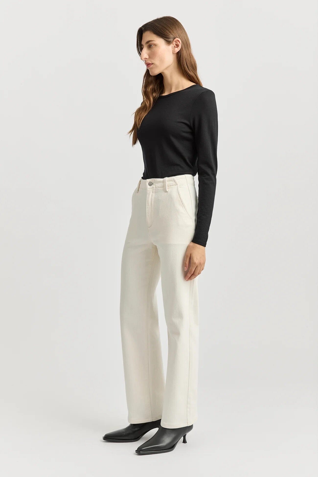Toorallie Crew Merino Tee - Black Toorallie