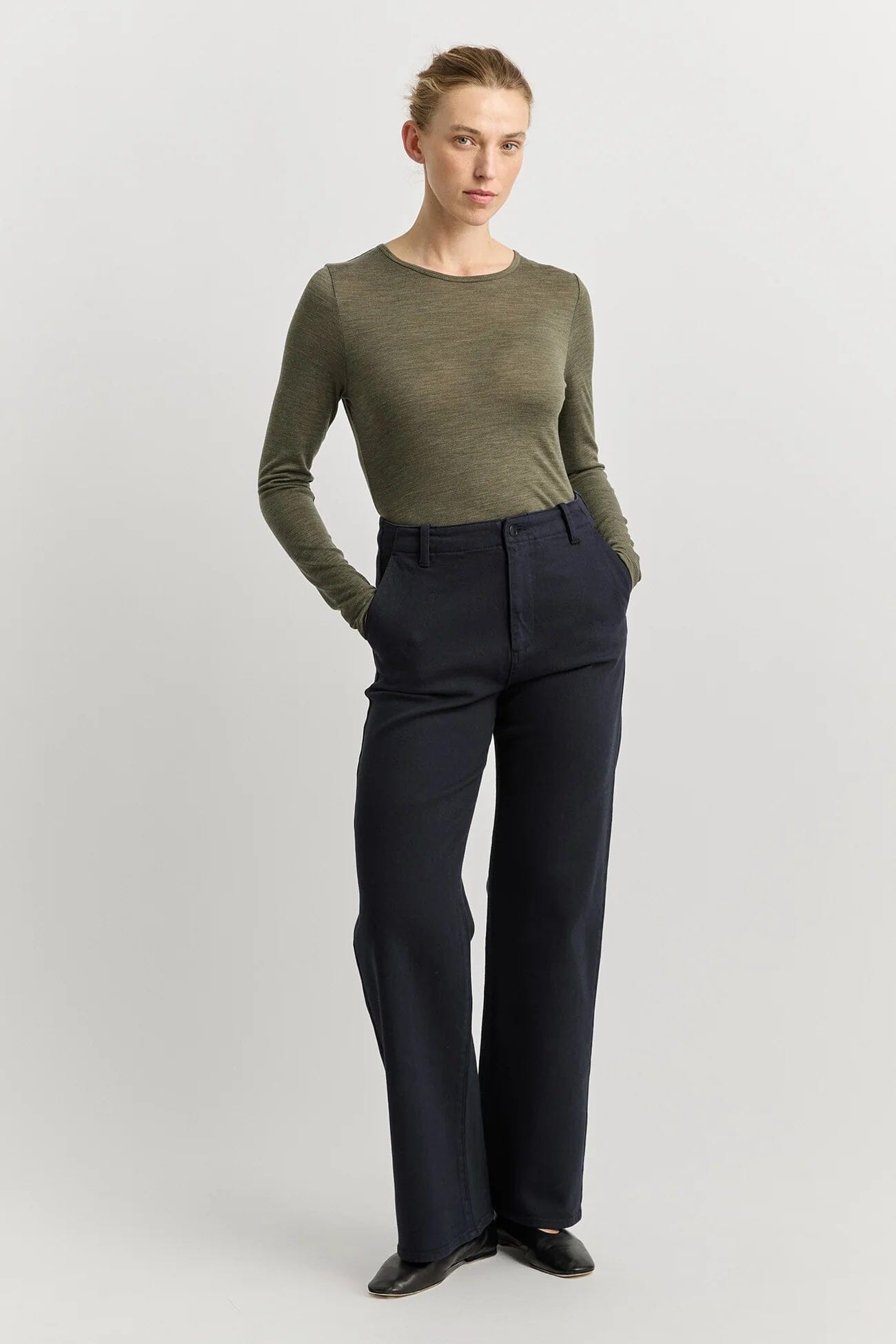 Toorallie Crew Merino Tee - Kale Toorallie