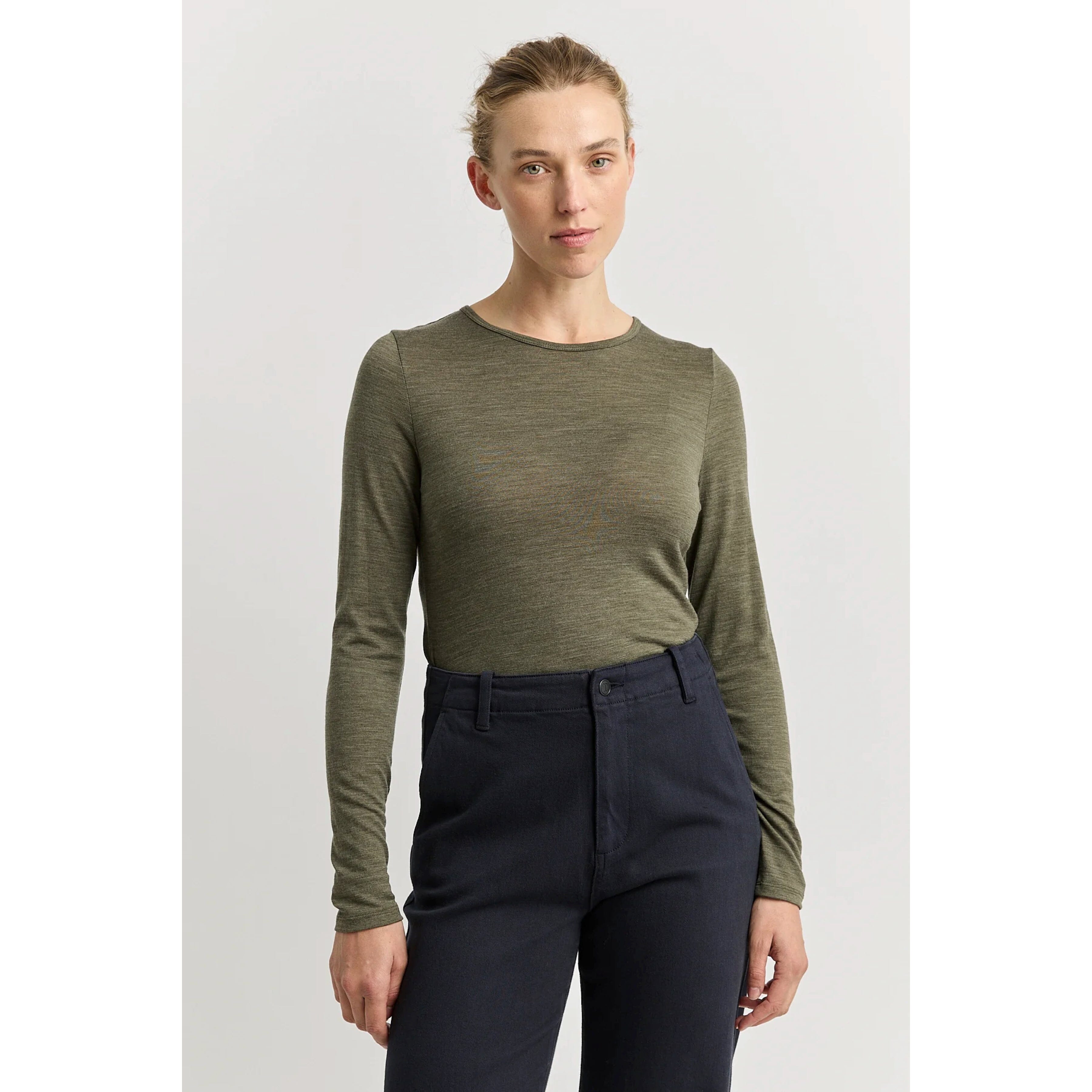 Toorallie Crew Merino Tee - Kale Toorallie