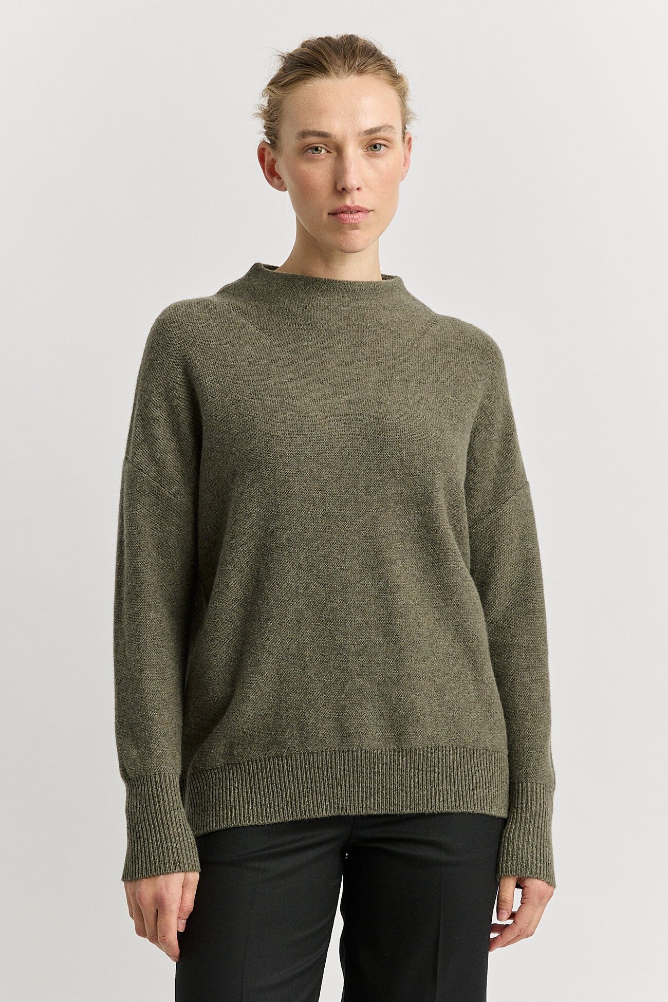 Toorallie Drop Shoulder Mock Neck - Kale Toorallie