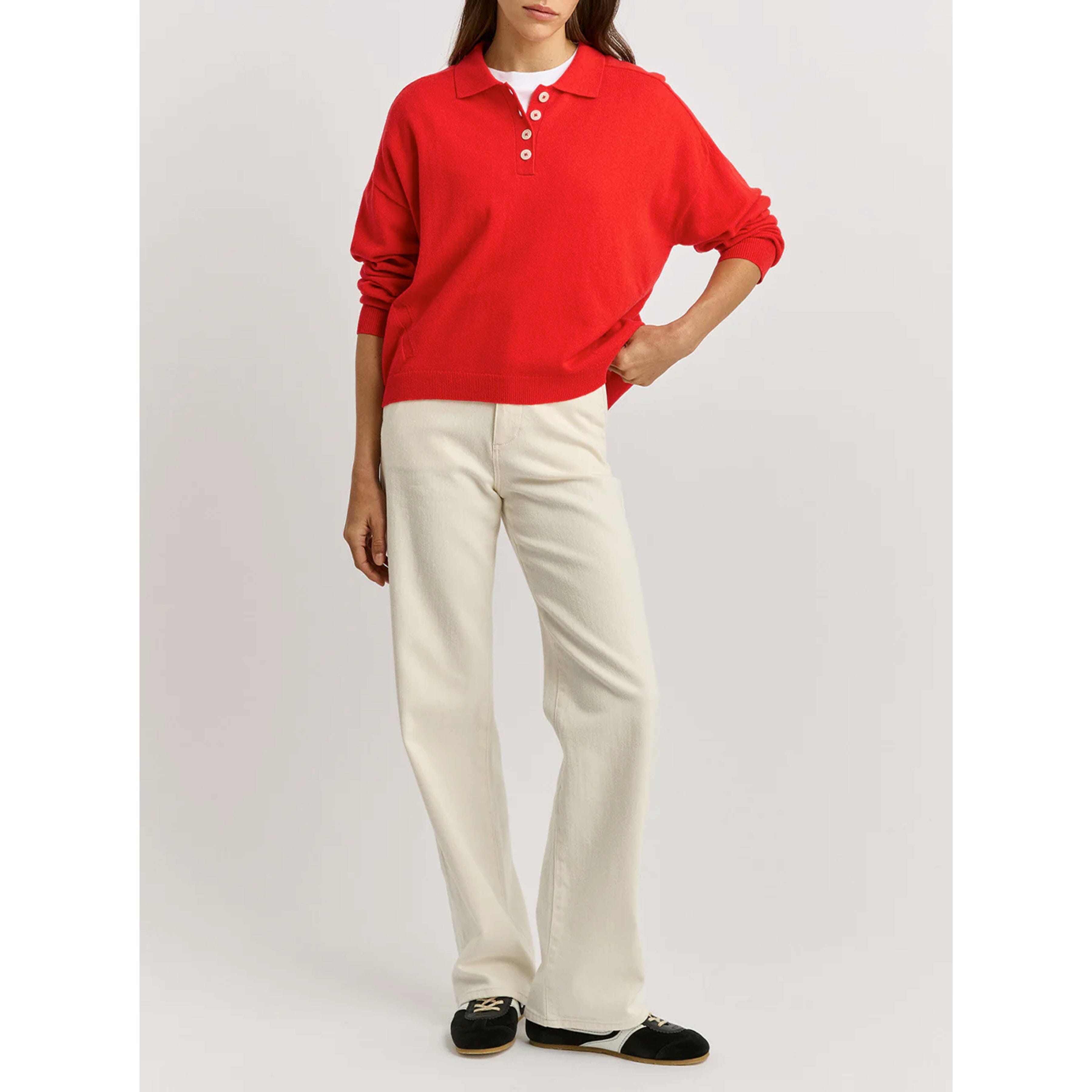 Toorallie Fine Jersey Polo - Poppy Women's Knit Toorallie 