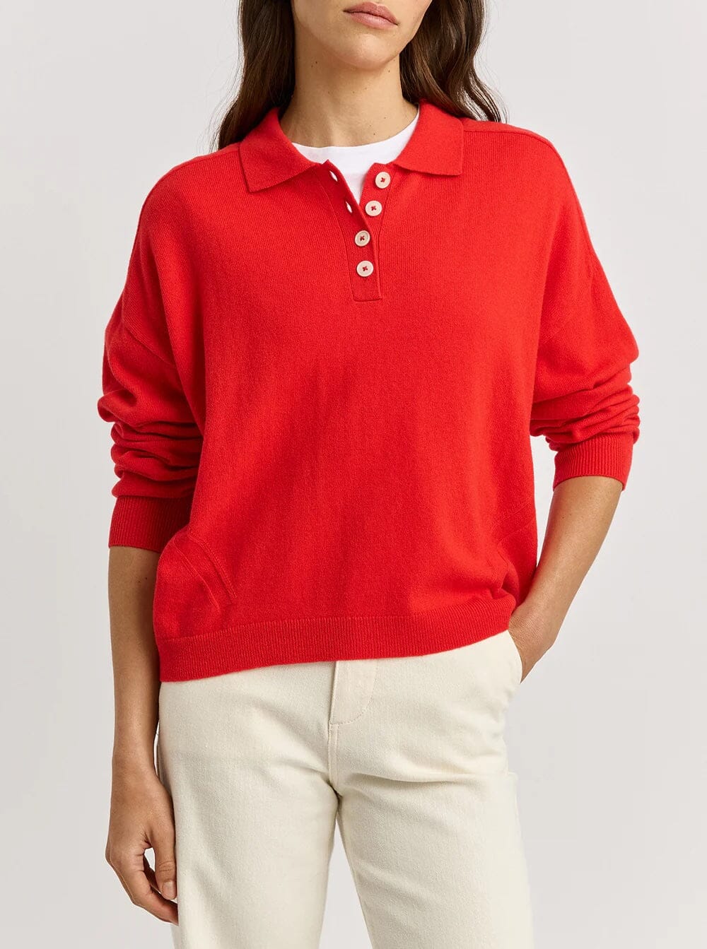 Toorallie Fine Jersey Polo - Poppy Women's Knit Toorallie 