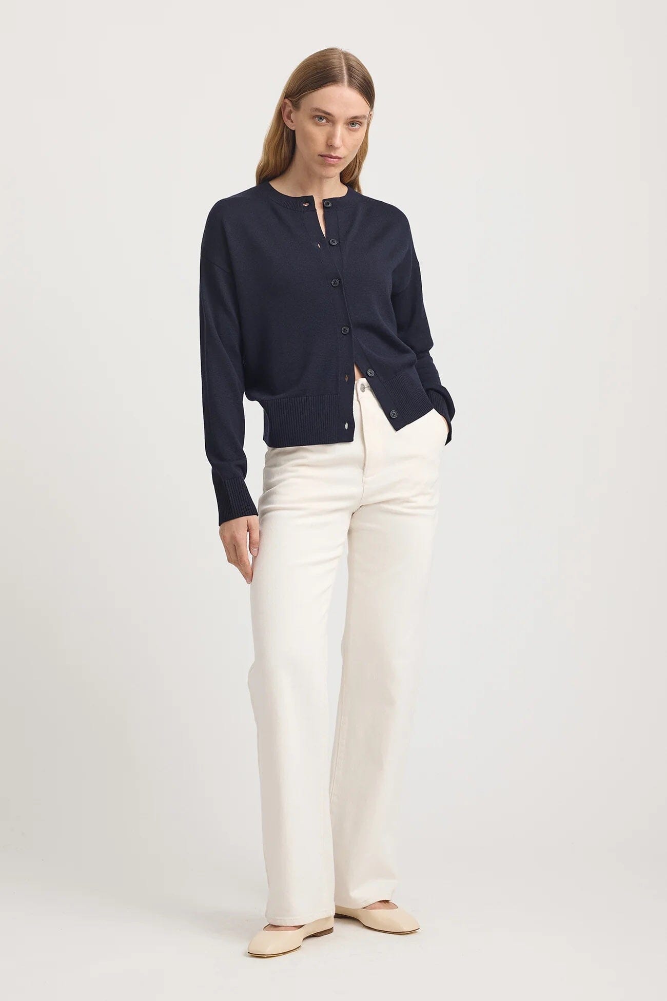Toorallie Fine Knit Cardigan - French Navy Toorallie