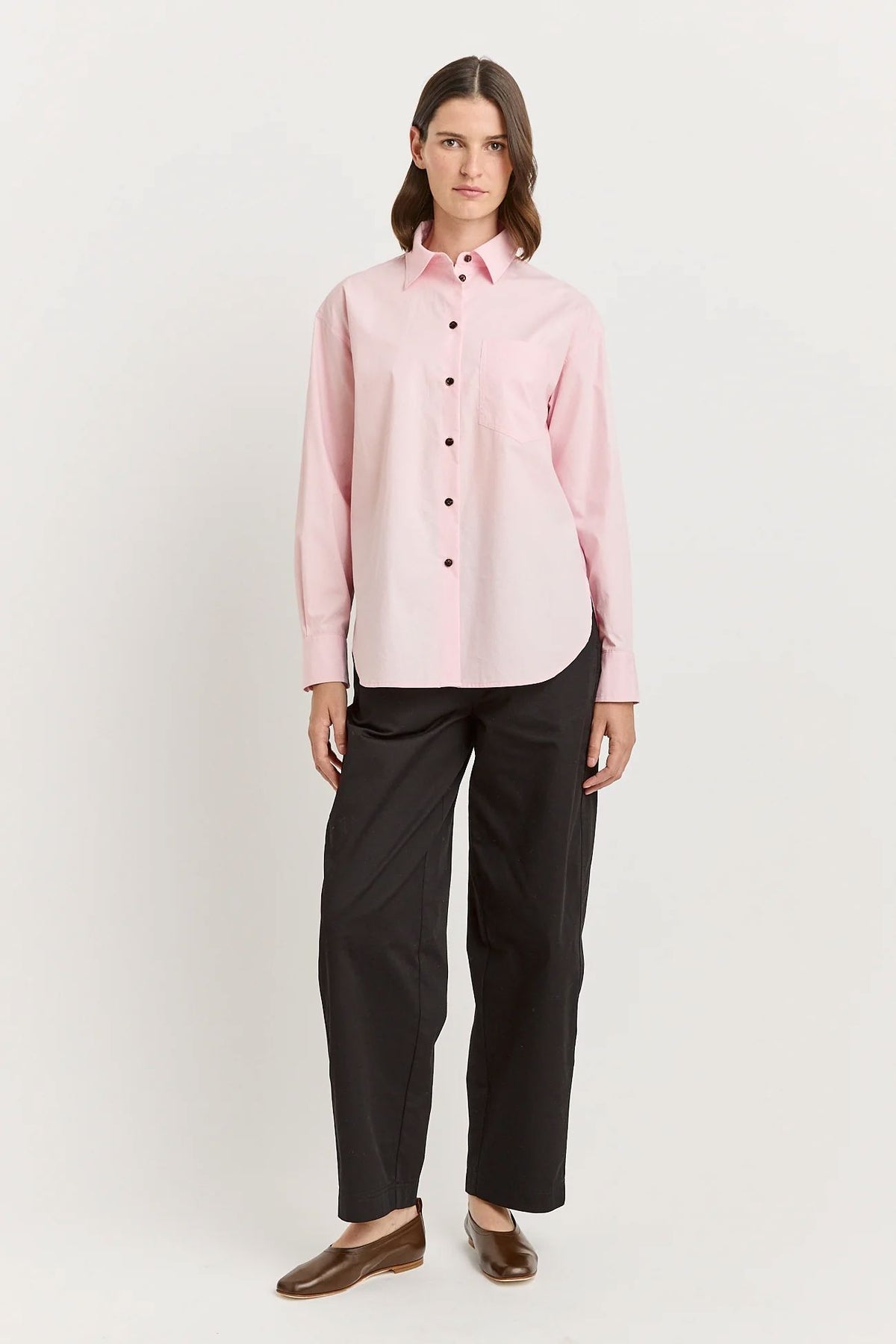 Toorallie Relaxed Cotton Shirt - Pale Pink Toorallie