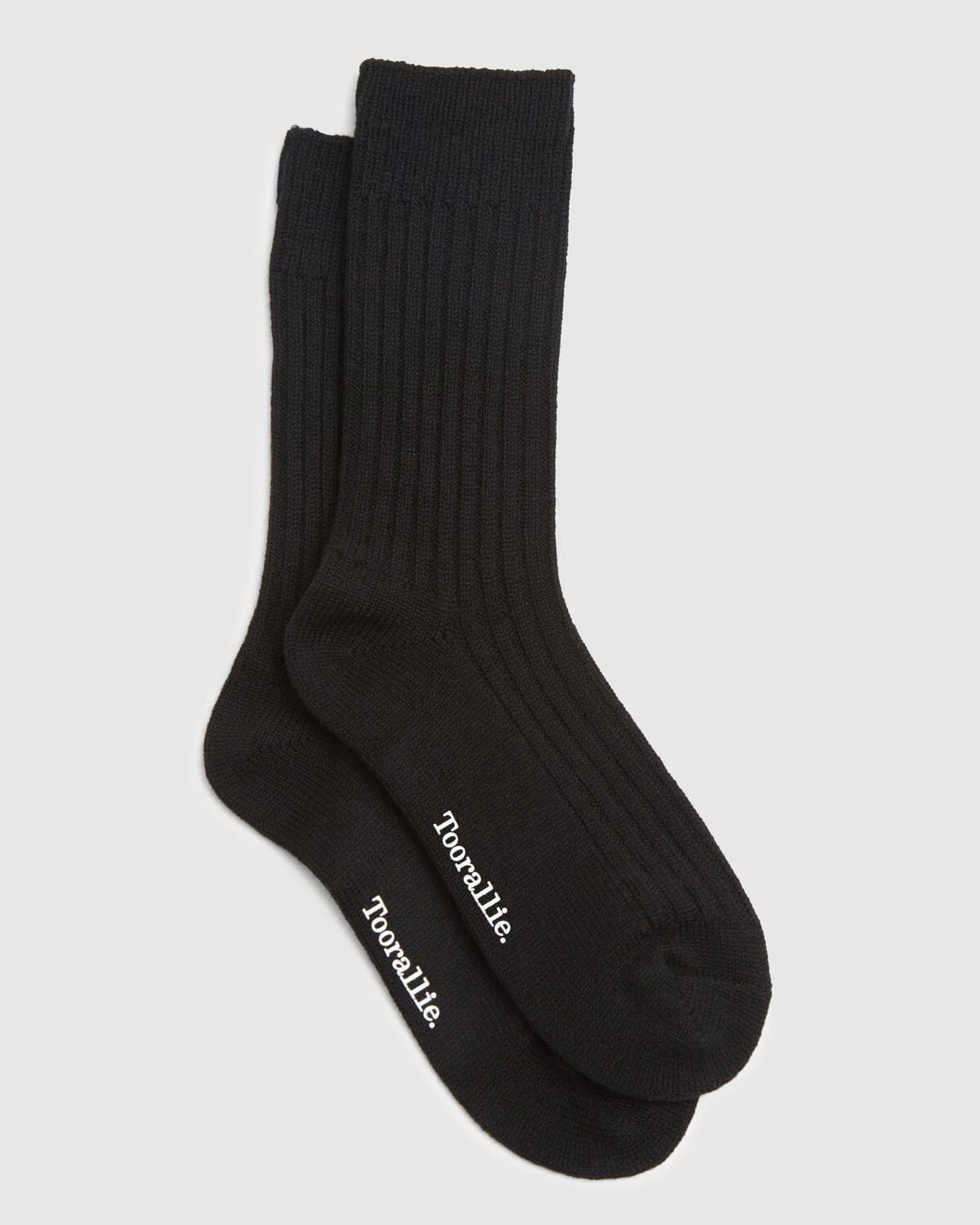 Toorallie Ribbed Merino Socks - Black Women's Socks Toorallie 