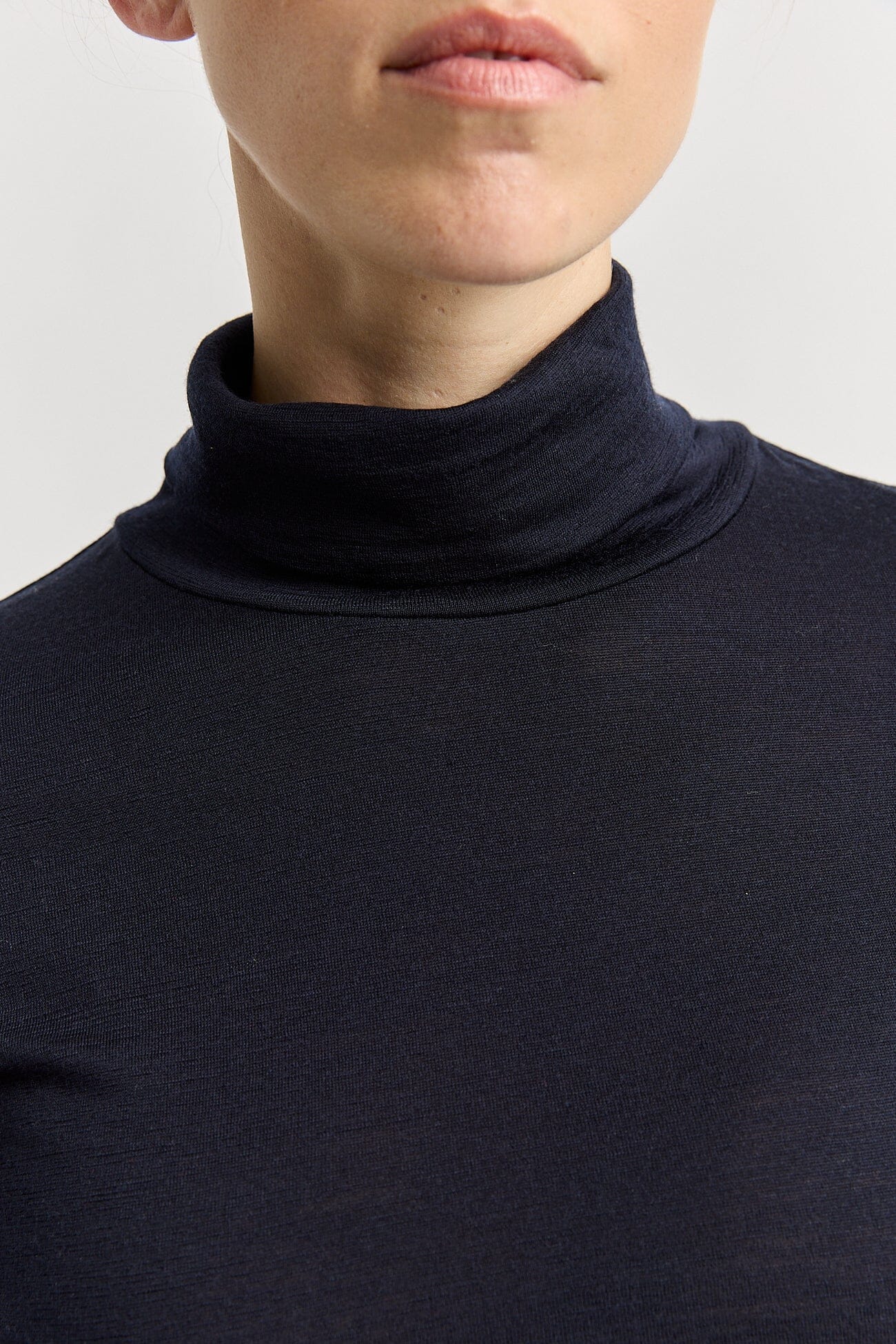 Toorallie Turtle Neck Merino Tee - Navy Toorallie