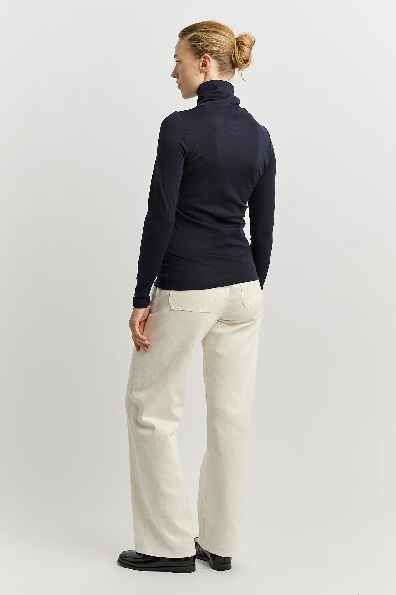 Toorallie Turtle Neck Merino Tee - Navy Toorallie