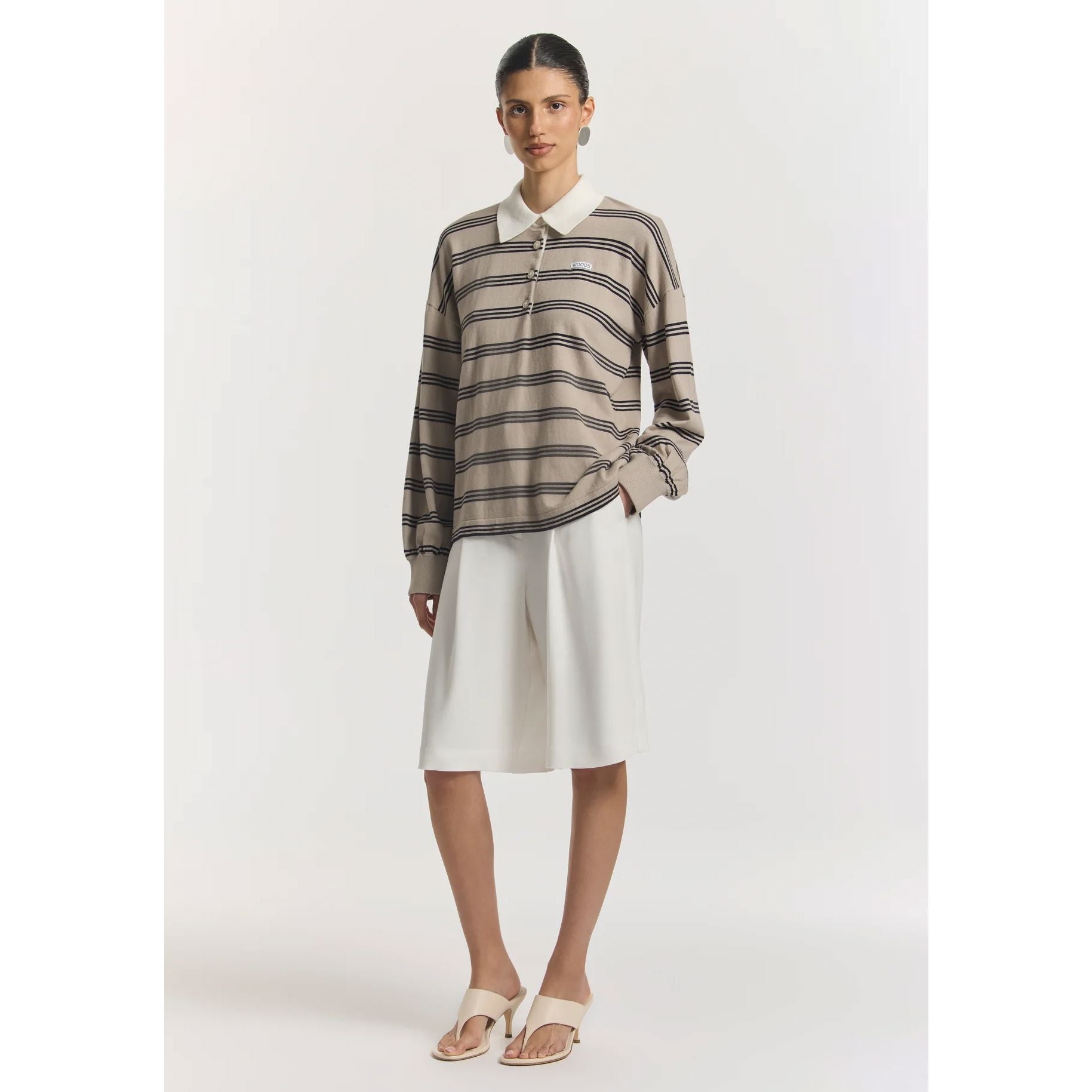 Viktoria & Woods Pinnacle Polo Knit - Ecru Stripe Viktoria & Woods