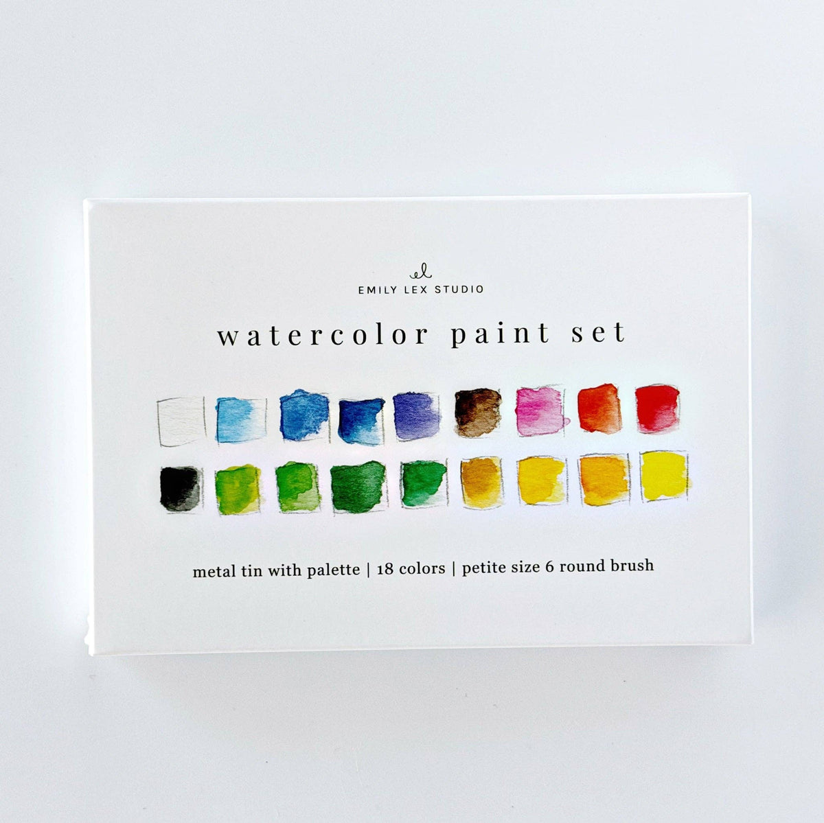 Watercolour Paint Set 18 Colors with Brush emily lex studio