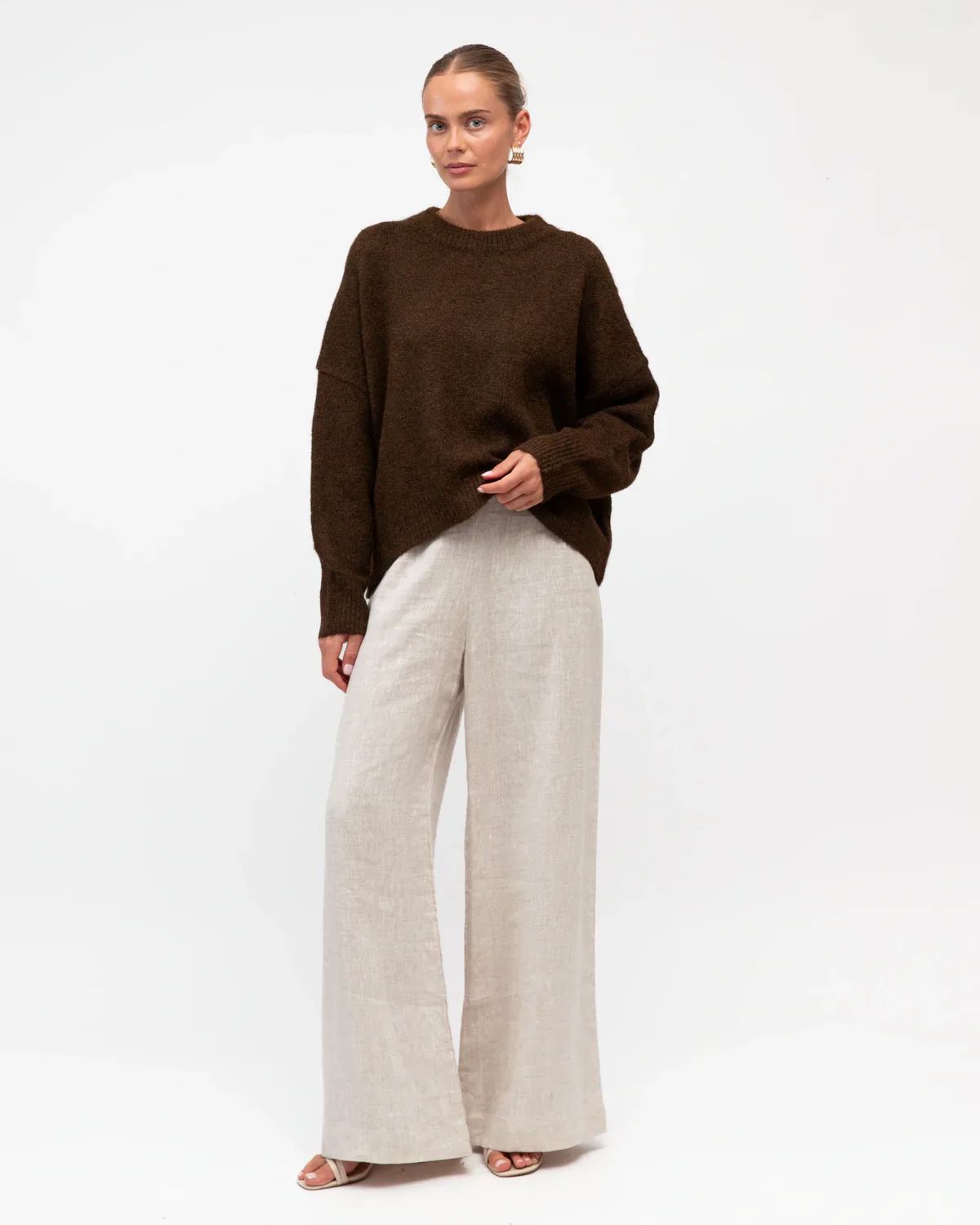 White Closet Tama Knit Jumper - Chocolate White Closet