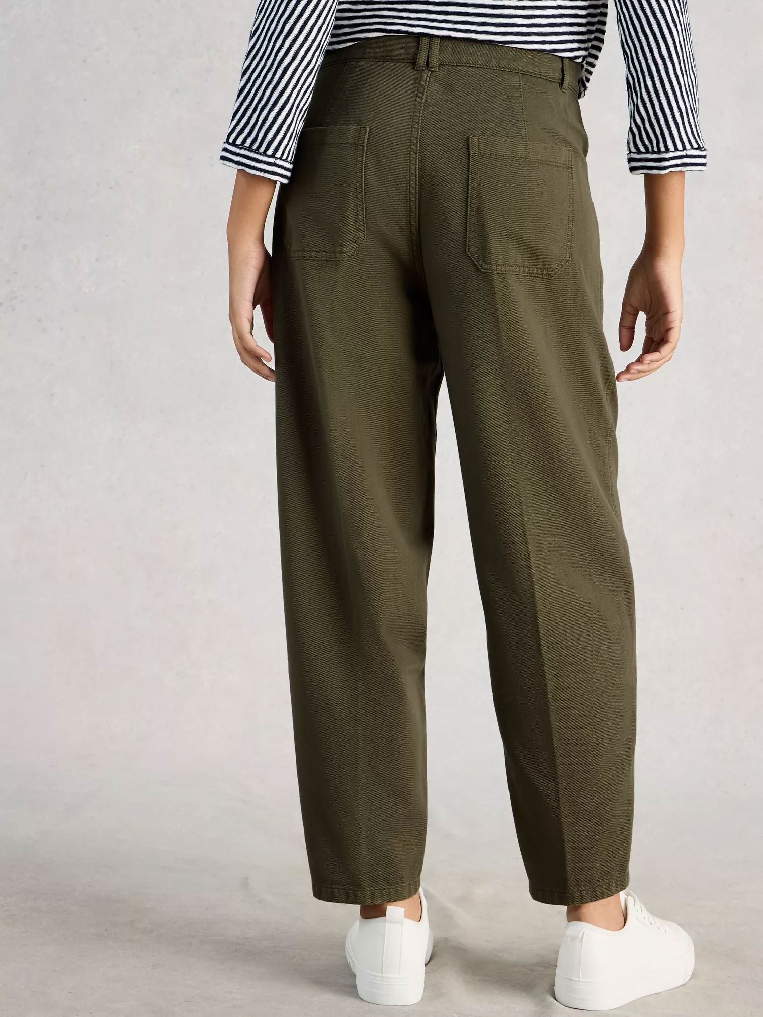 White Stuff Aubrey Barrel Trouser - Khaki Green White Stuff