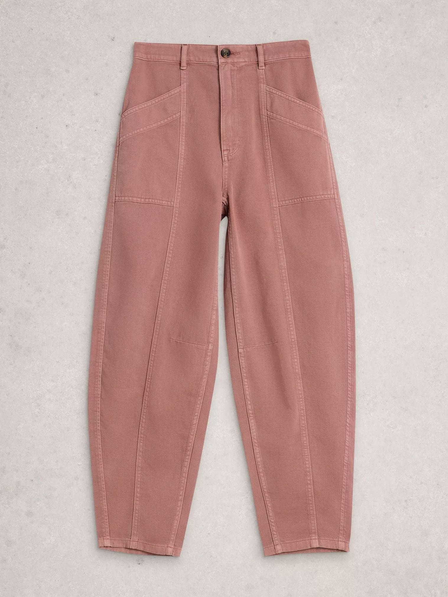 White Stuff Aubrey Barrel Trouser - Mid Pink White Stuff