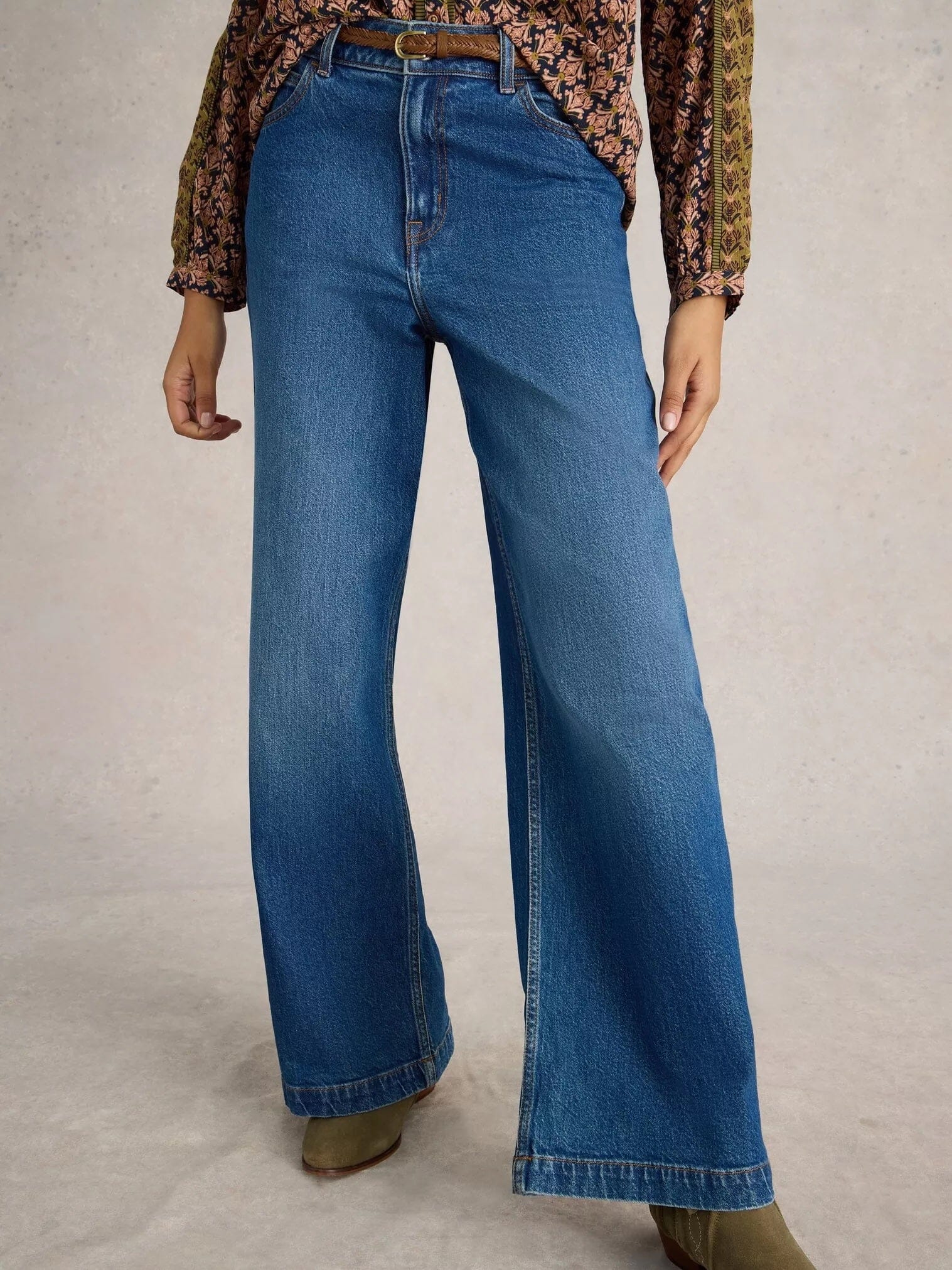 White Stuff Ayla Wide Leg Jean - Mid Denim White Stuff