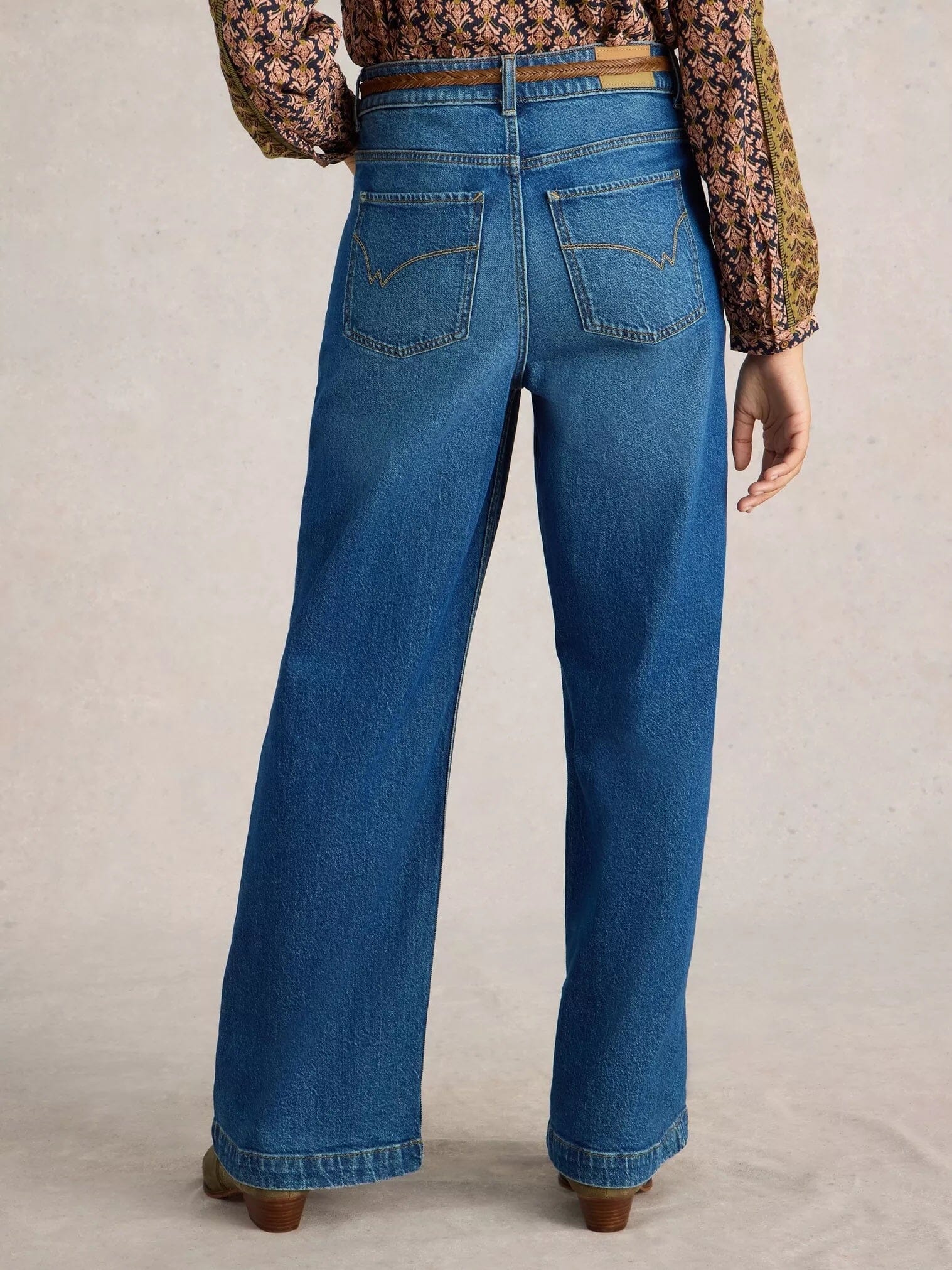 White Stuff Ayla Wide Leg Jean - Mid Denim White Stuff