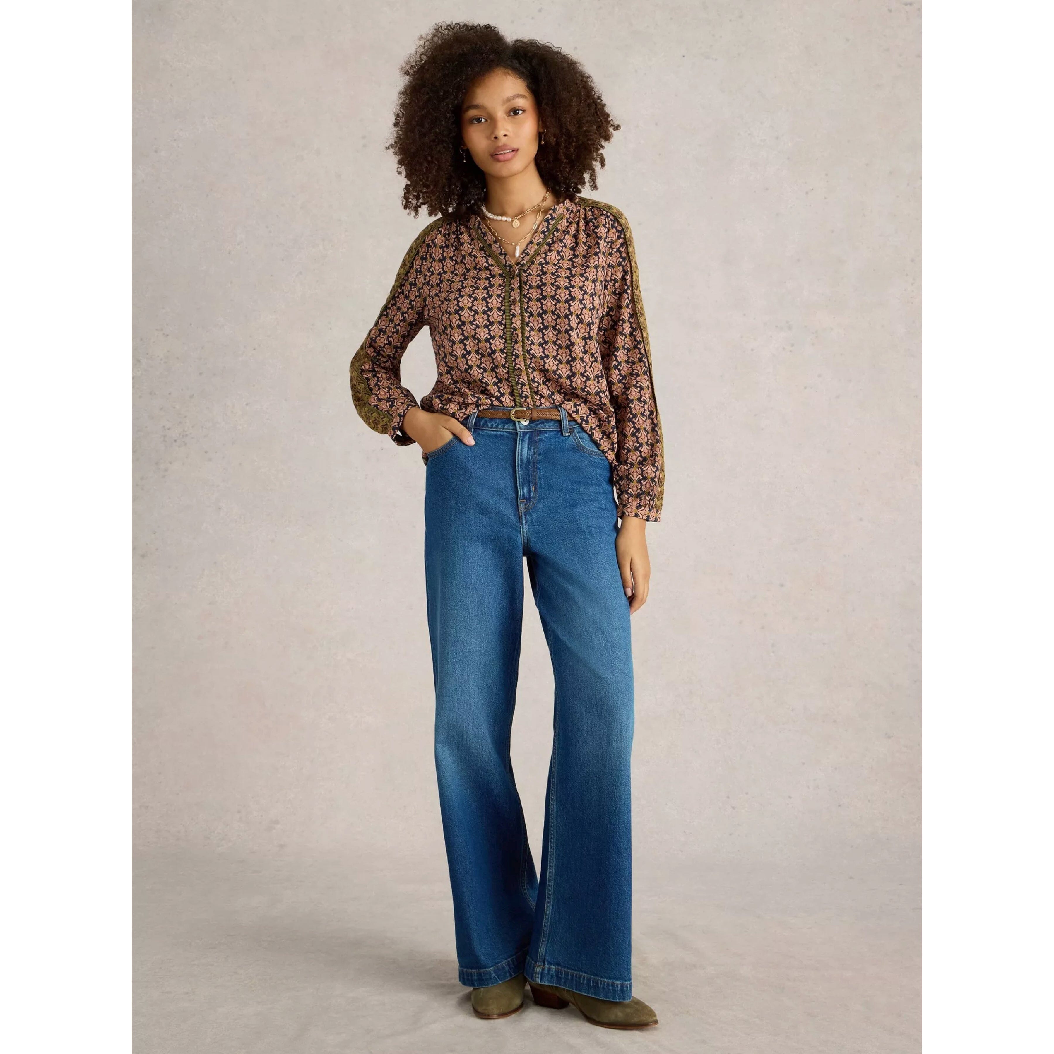 White Stuff Ayla Wide Leg Jean - Mid Denim White Stuff