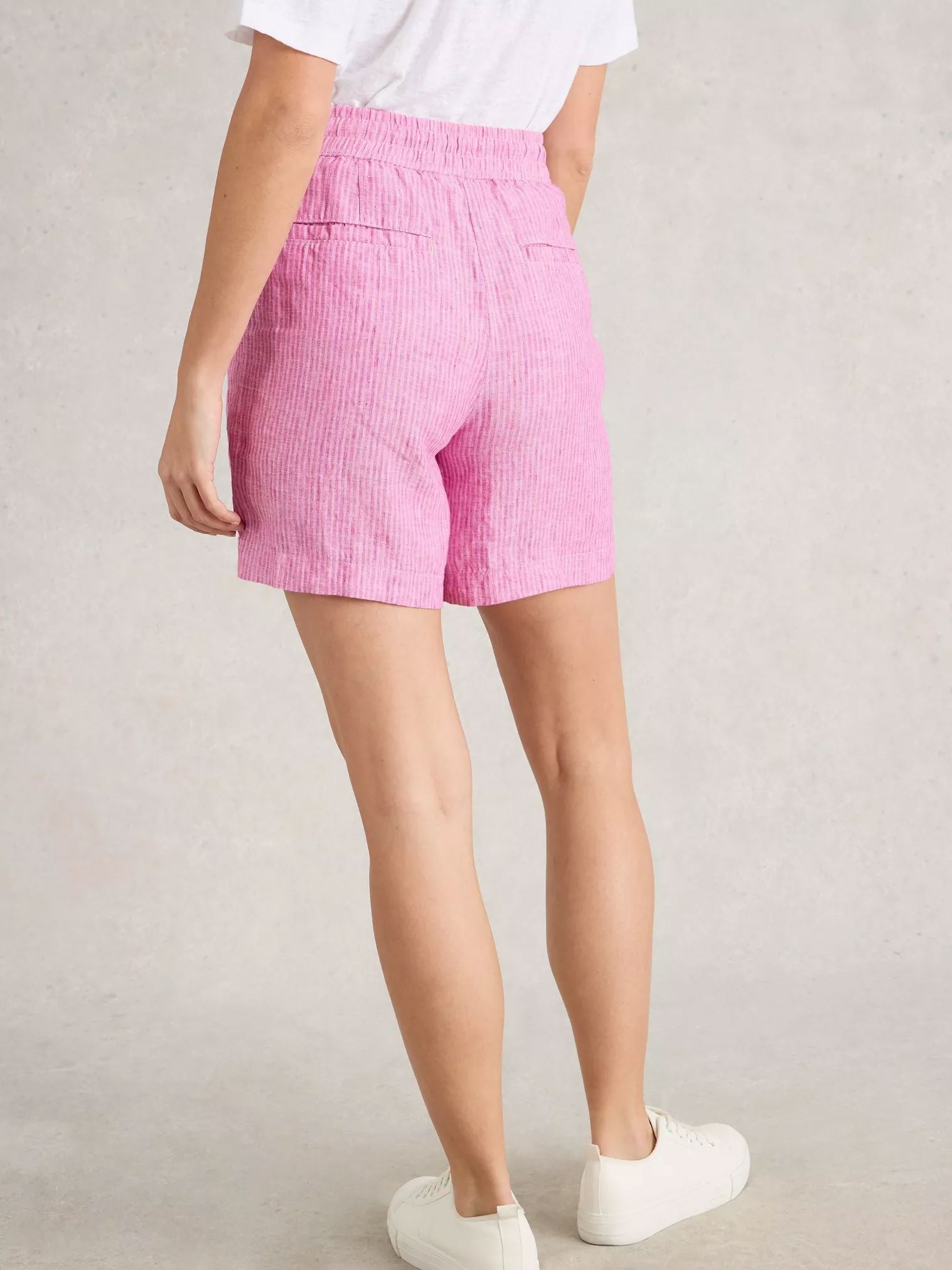 White Stuff Belle Linen Short - Pink Multi White Stuff