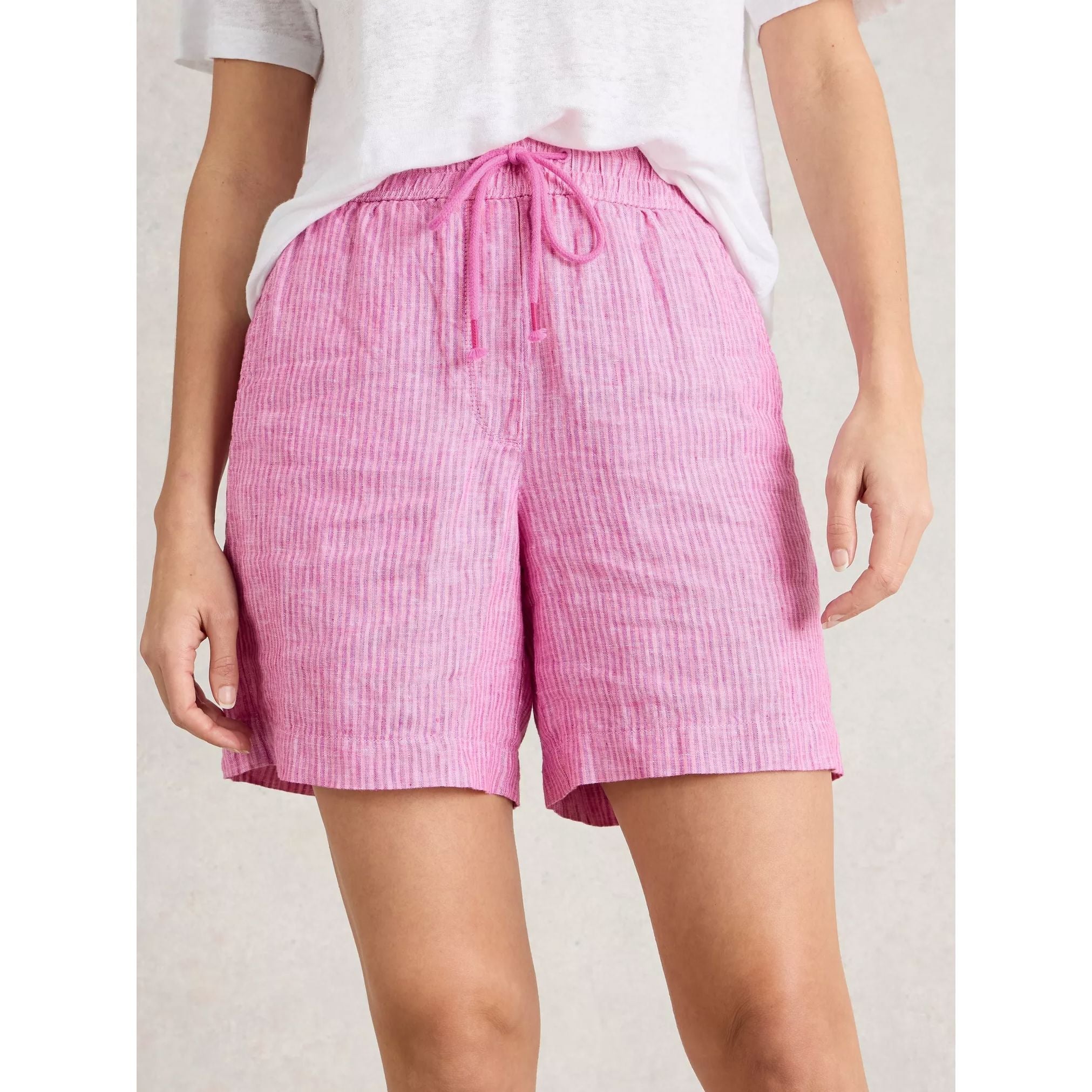 White Stuff Belle Linen Short - Pink Multi White Stuff