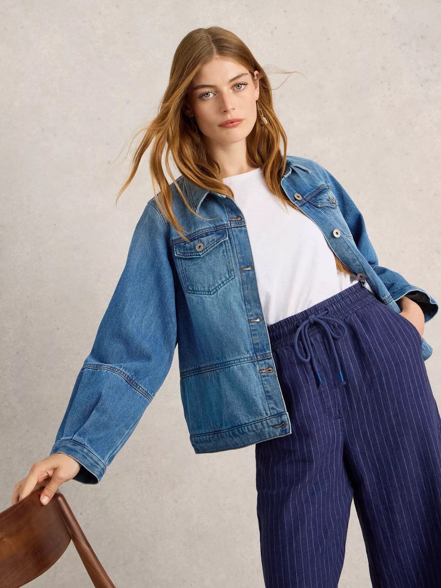 White Stuff Camille Denim Jacket - Mid Denim White Stuff