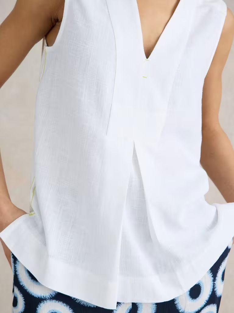 White Stuff Celia Jersey Mix Shirt - Brilliant White White Stuff