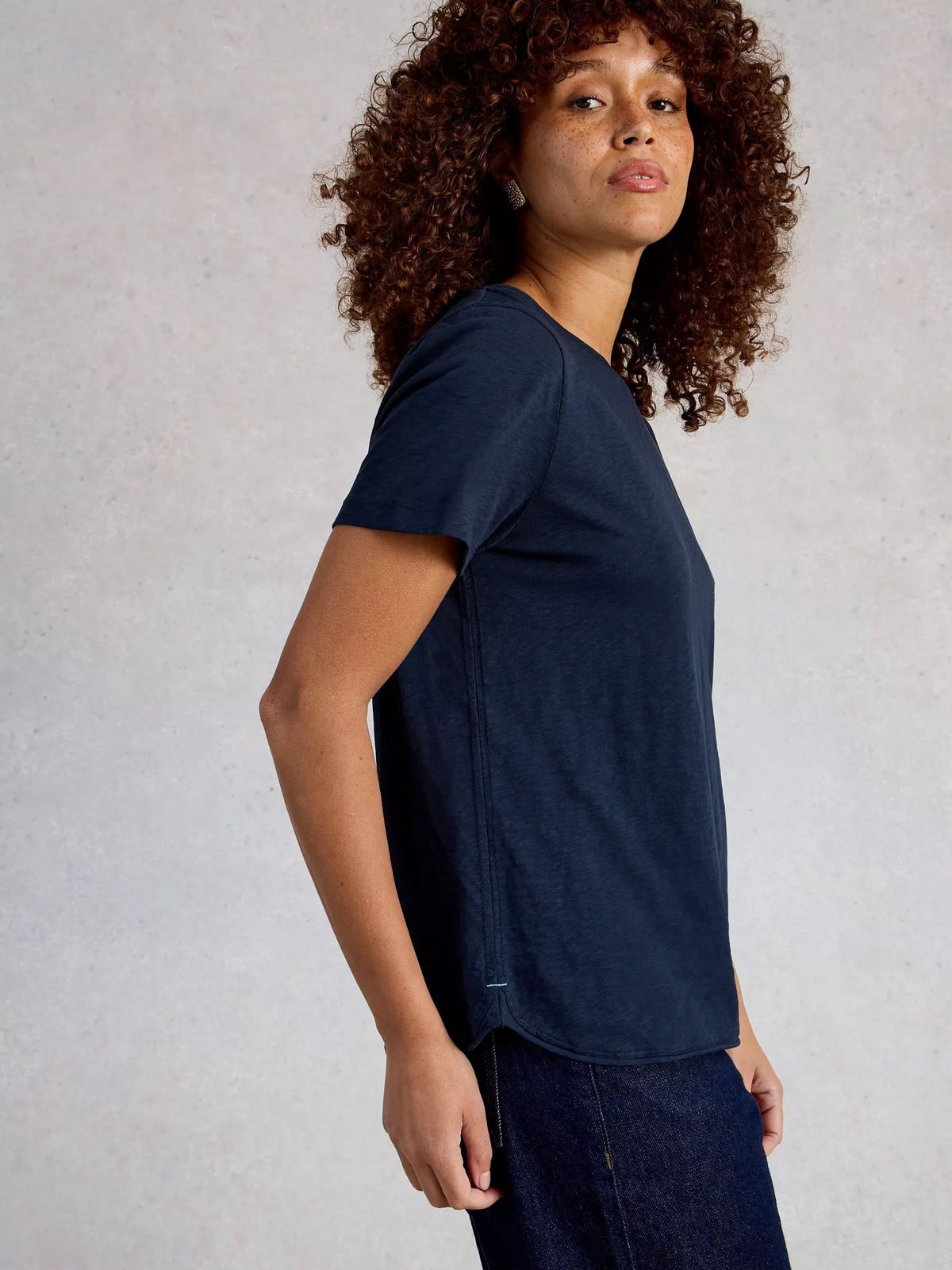 White Stuff Clara Short Sleeve Tee - Dark Navy White Stuff