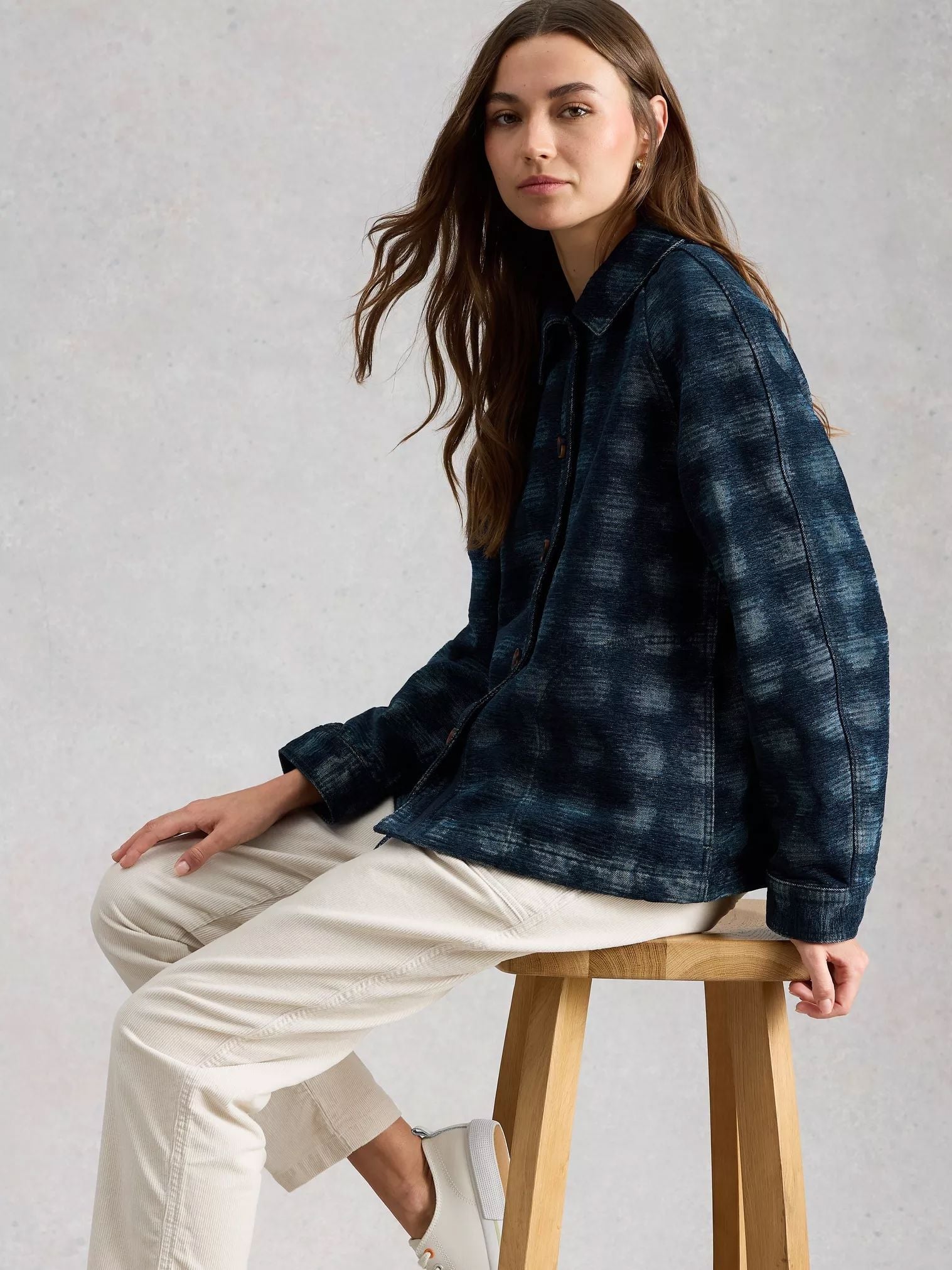 White Stuff Eden Denim Jacquard Jacket - Denim Multi White Stuff