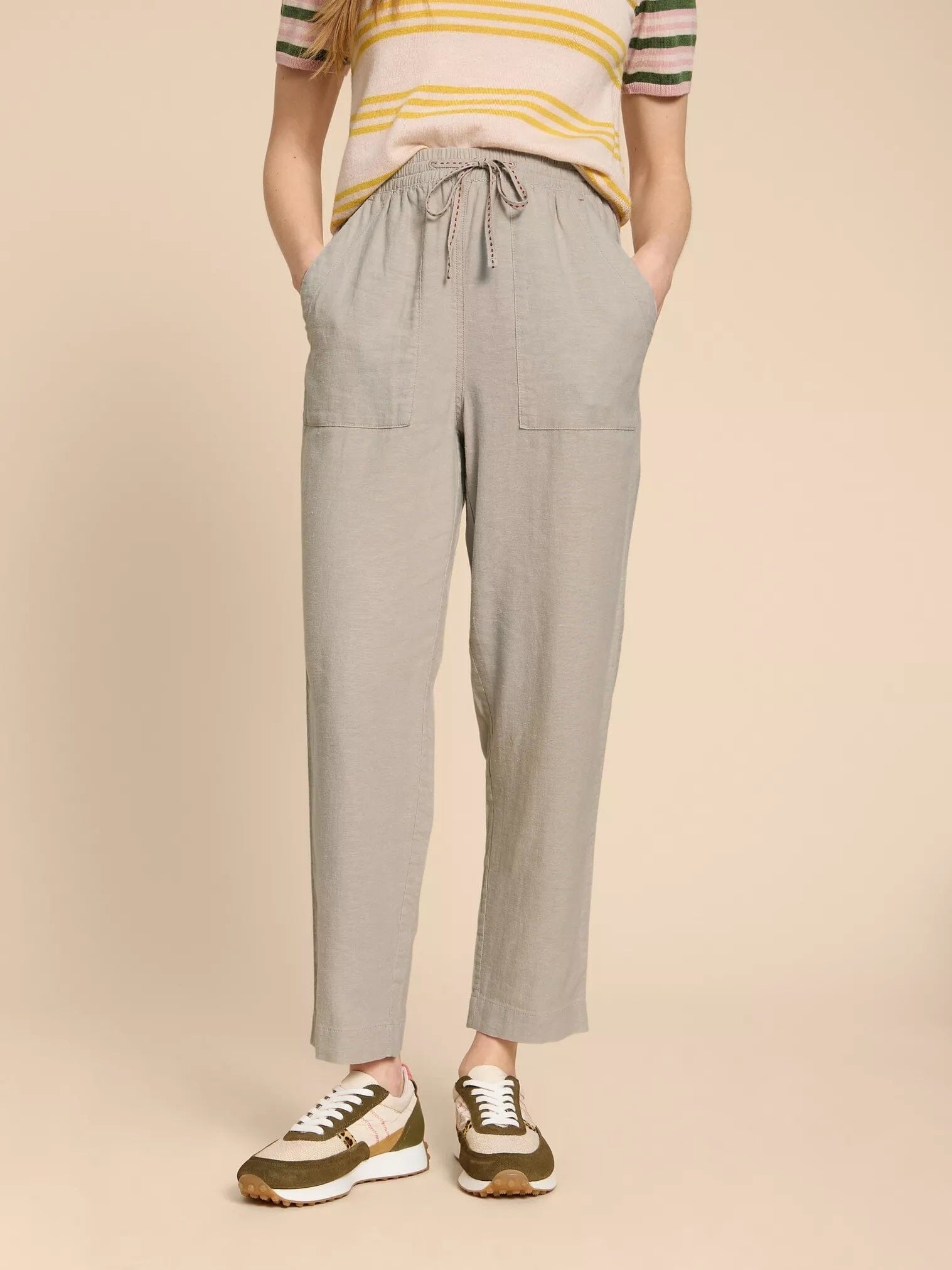 White Stuff Elle Linen Blend Trouser - Light Natural White Stuff