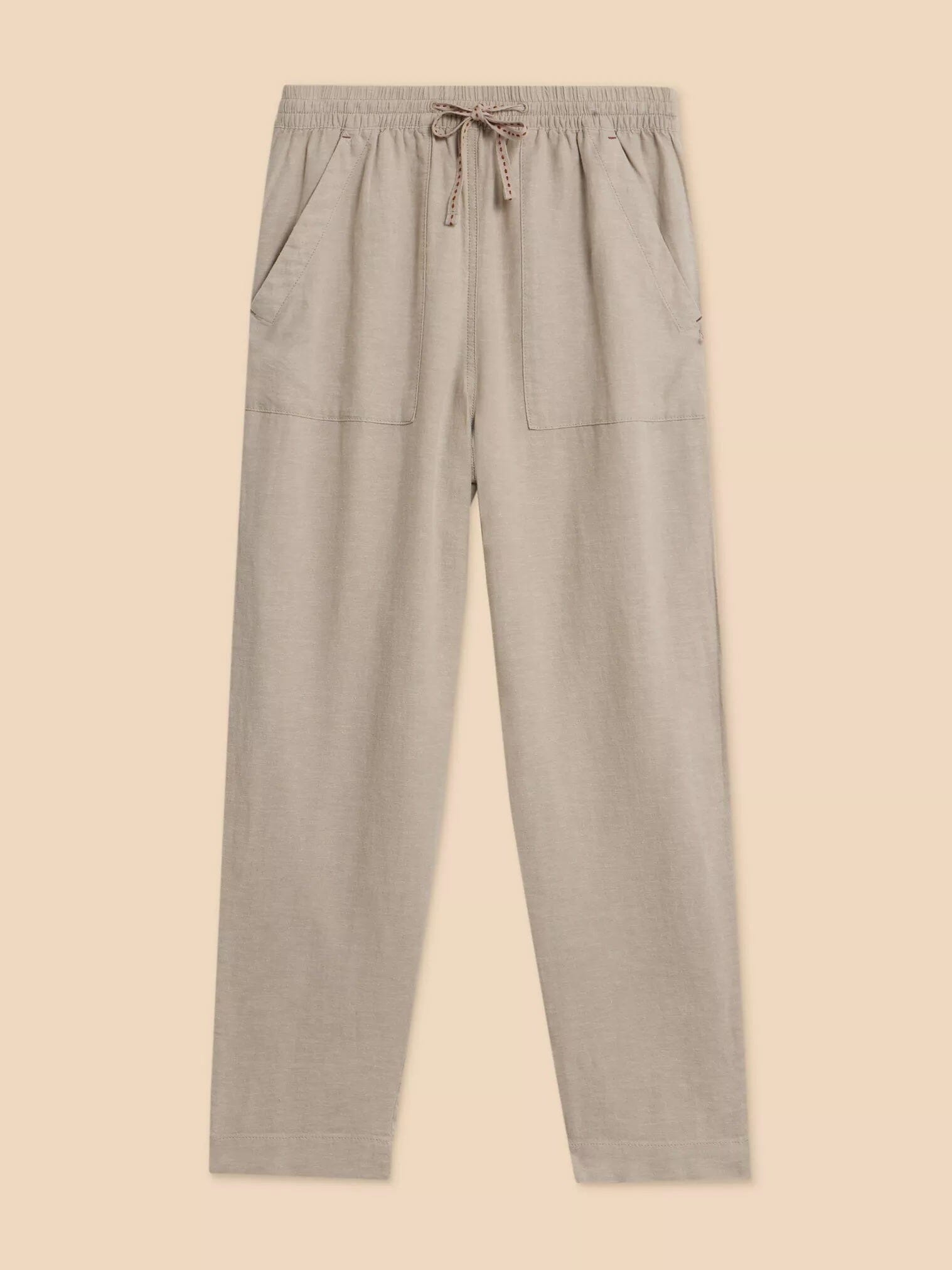 White Stuff Elle Linen Blend Trouser - Light Natural White Stuff