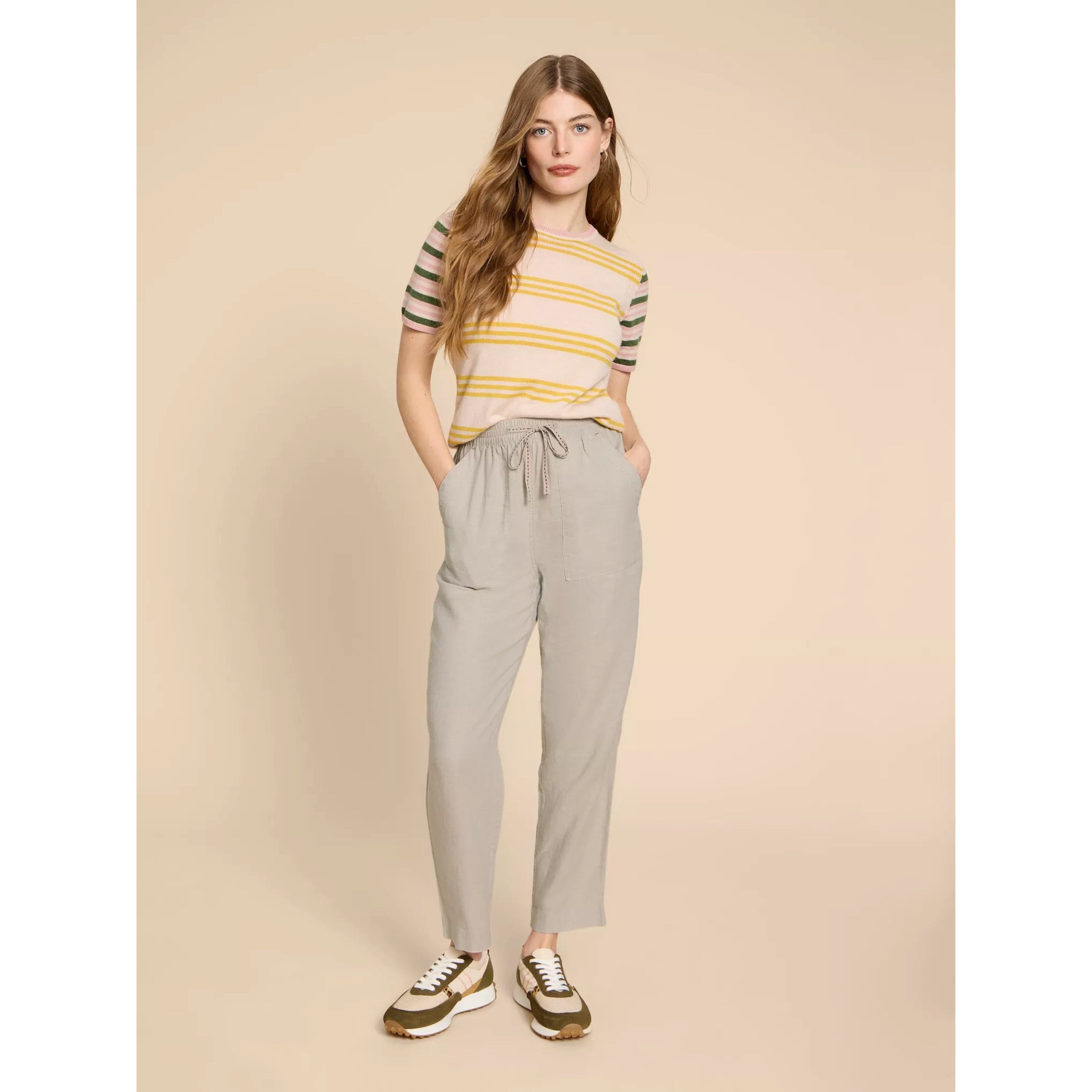 White Stuff Elle Linen Blend Trouser - Light Natural White Stuff