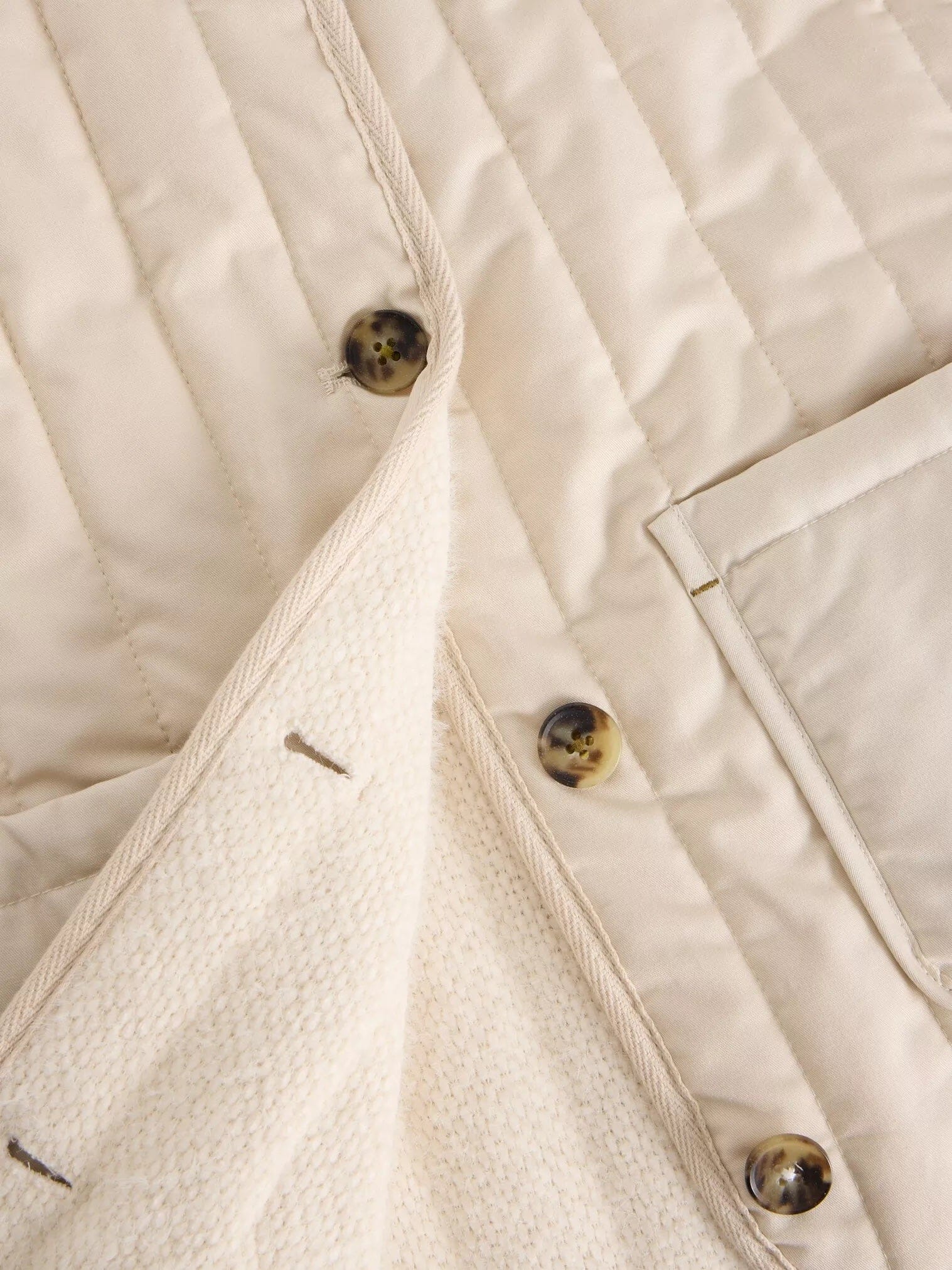 White Stuff Emma Quilted Gilet - Natural White White Stuff