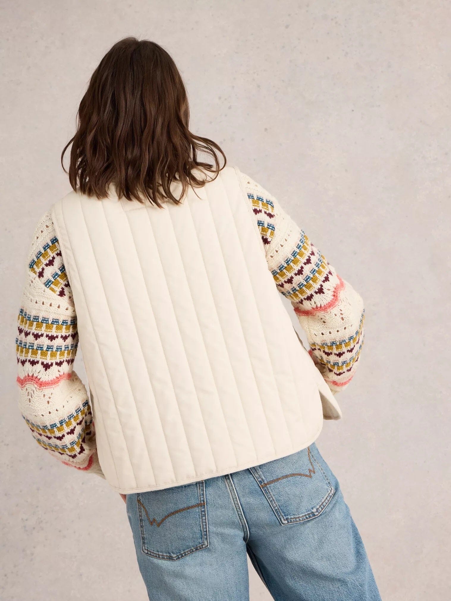 White Stuff Emma Quilted Gilet - Natural White White Stuff