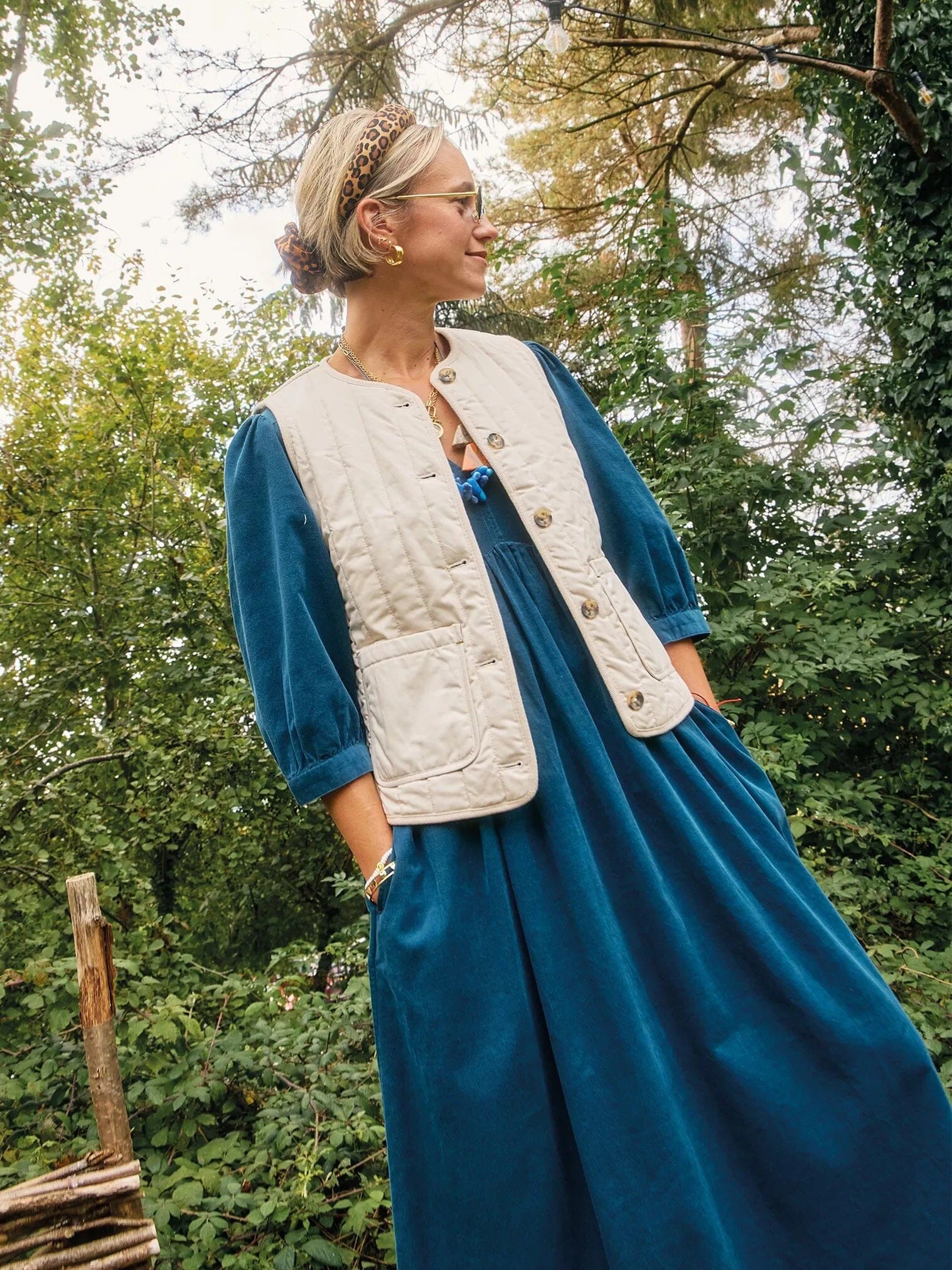 White Stuff Emma Quilted Gilet - Natural White White Stuff