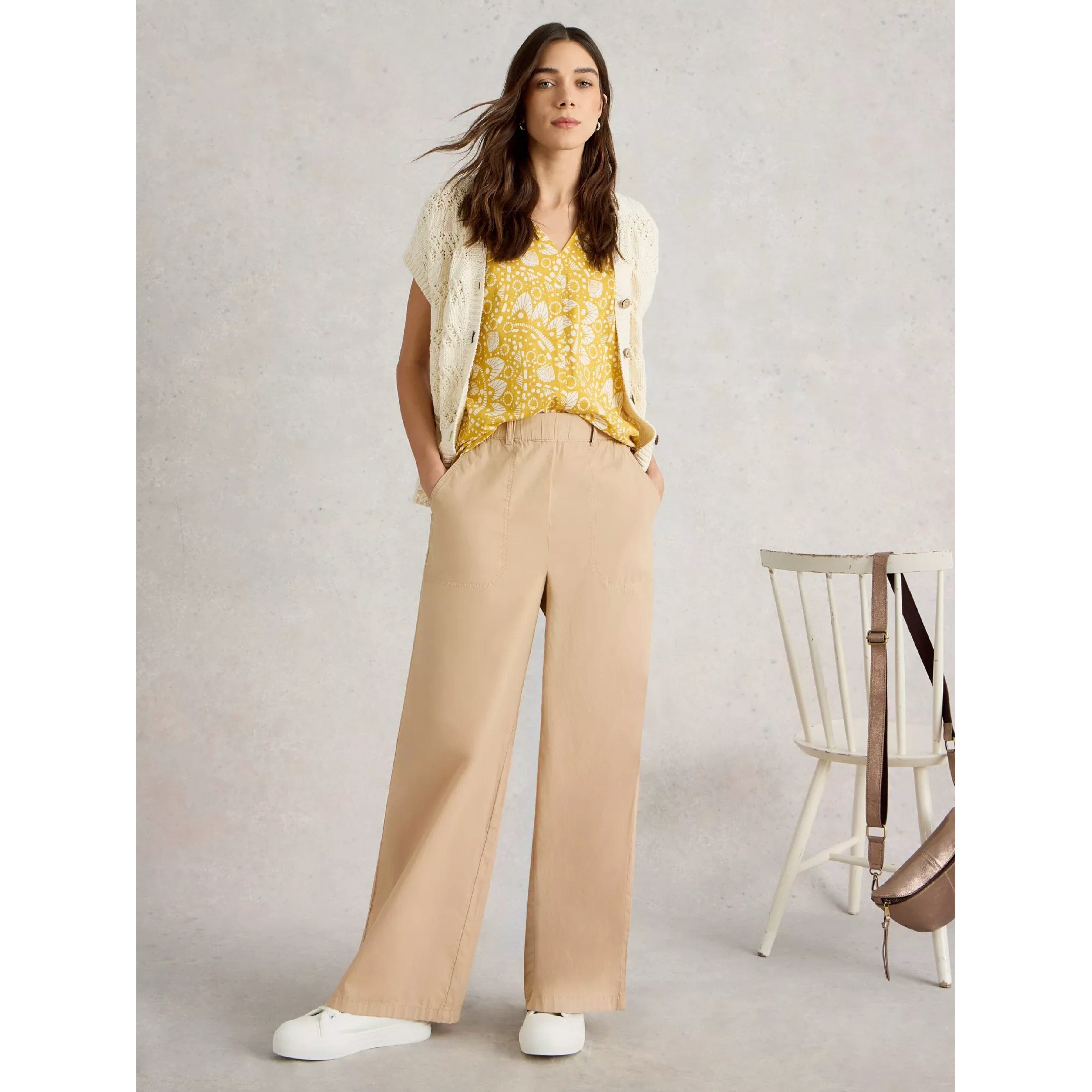White Stuff Harley Cotton Trousers - Light Natural White Stuff