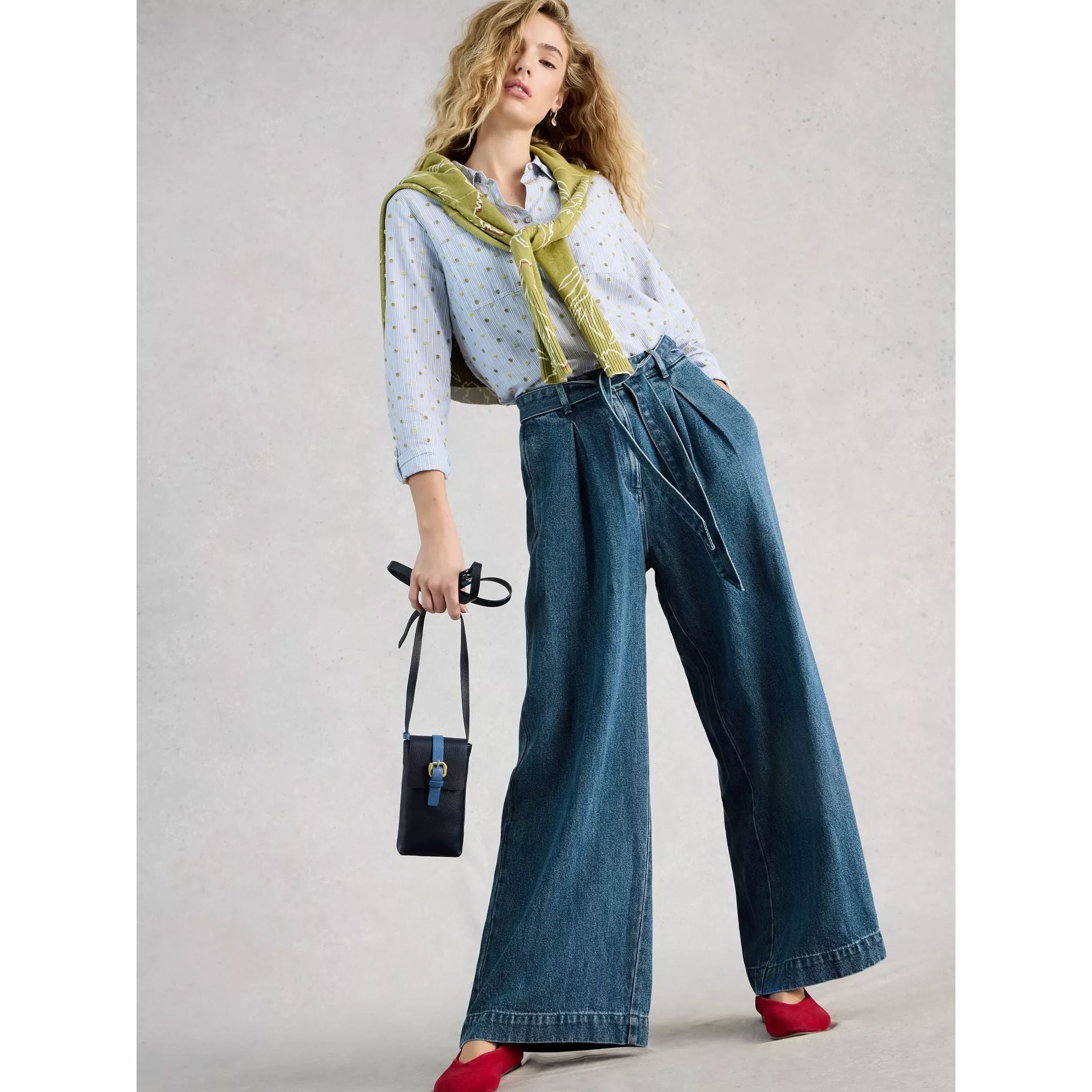 White Stuff Lyle Wide Leg Jean - Mid Denim Women's Jeans White Stuff 
