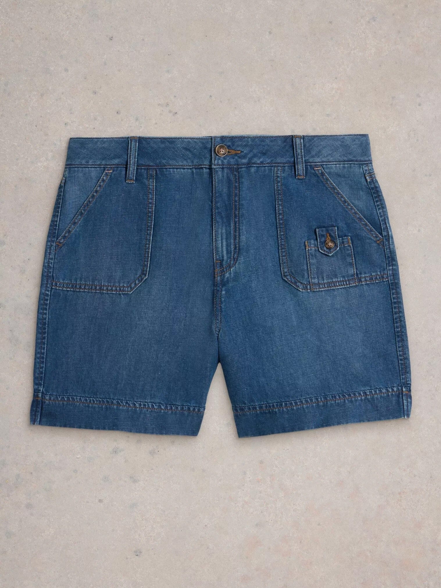 White Stuff Mollie Combat Denim Shorts - Dark Denim White Stuff