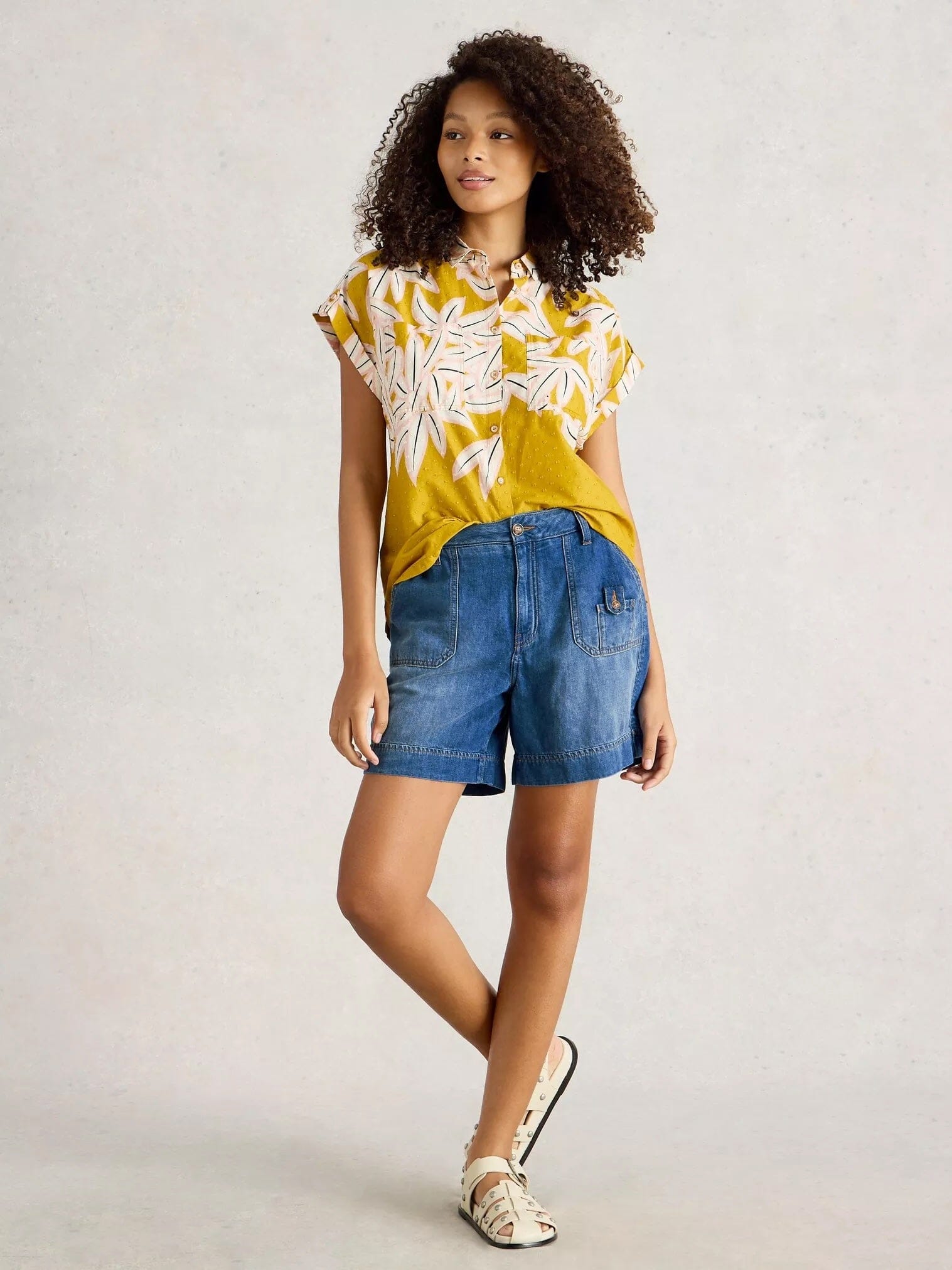 White Stuff Mollie Combat Denim Shorts - Dark Denim White Stuff
