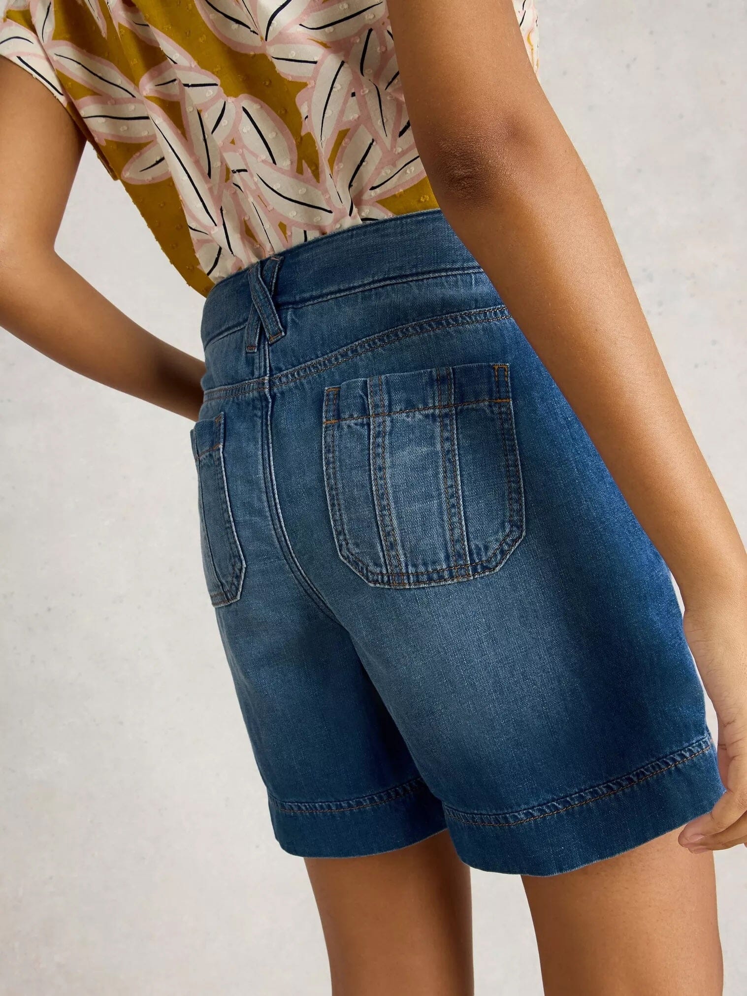 White Stuff Mollie Combat Denim Shorts - Dark Denim White Stuff