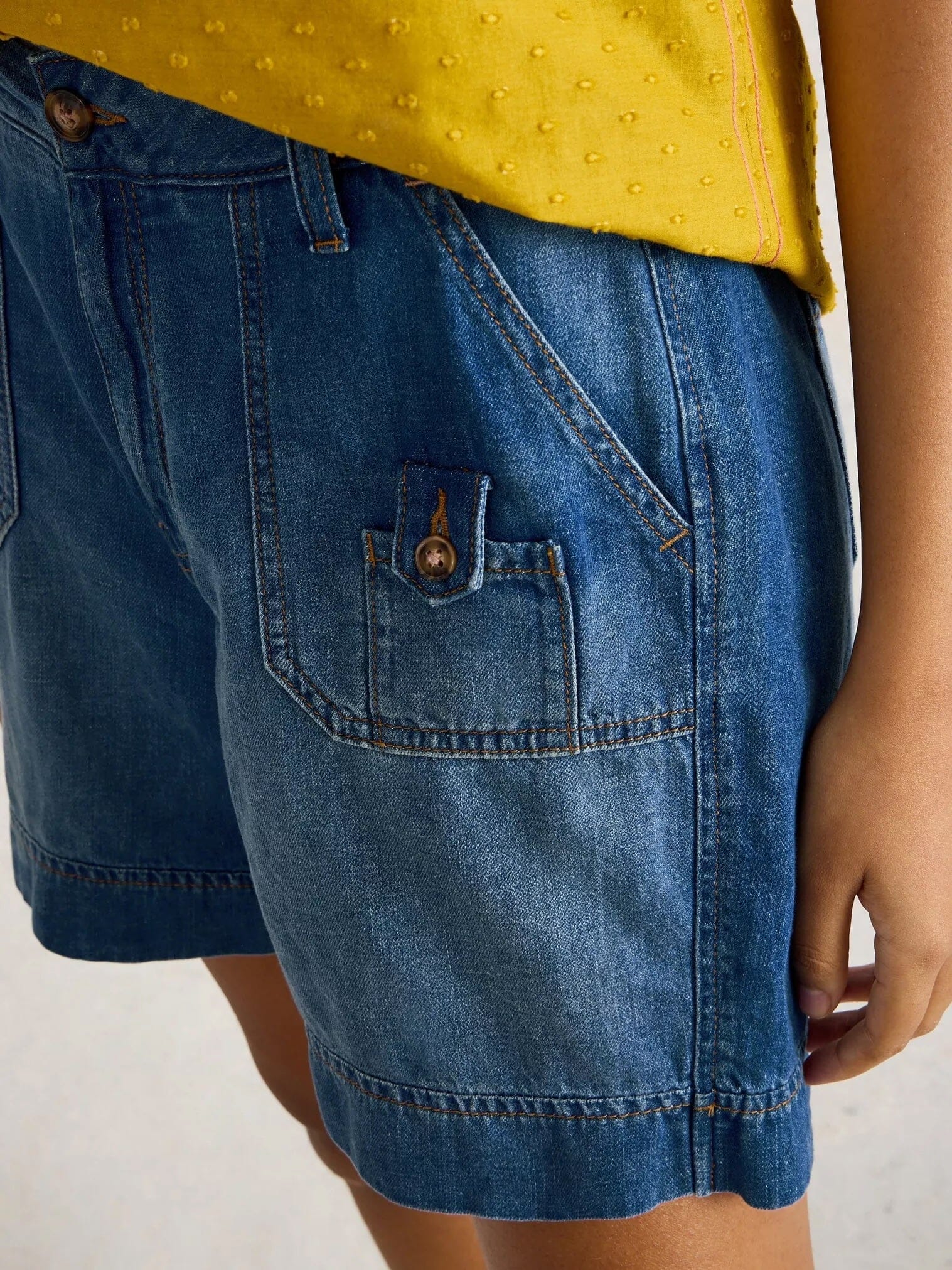 White Stuff Mollie Combat Denim Shorts - Dark Denim White Stuff