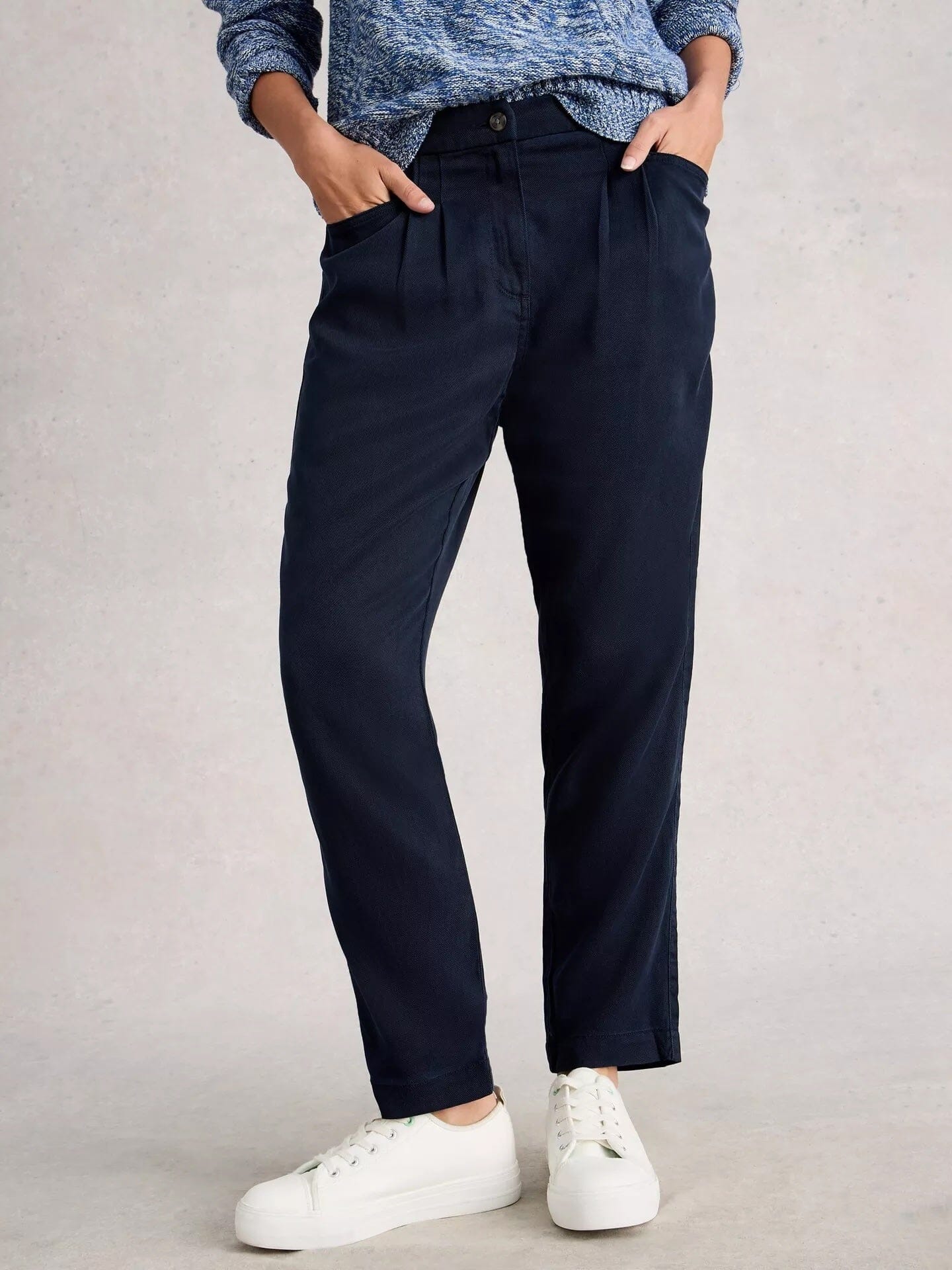 White Stuff Rowena Linen Trouser - Dark Navy White Stuff