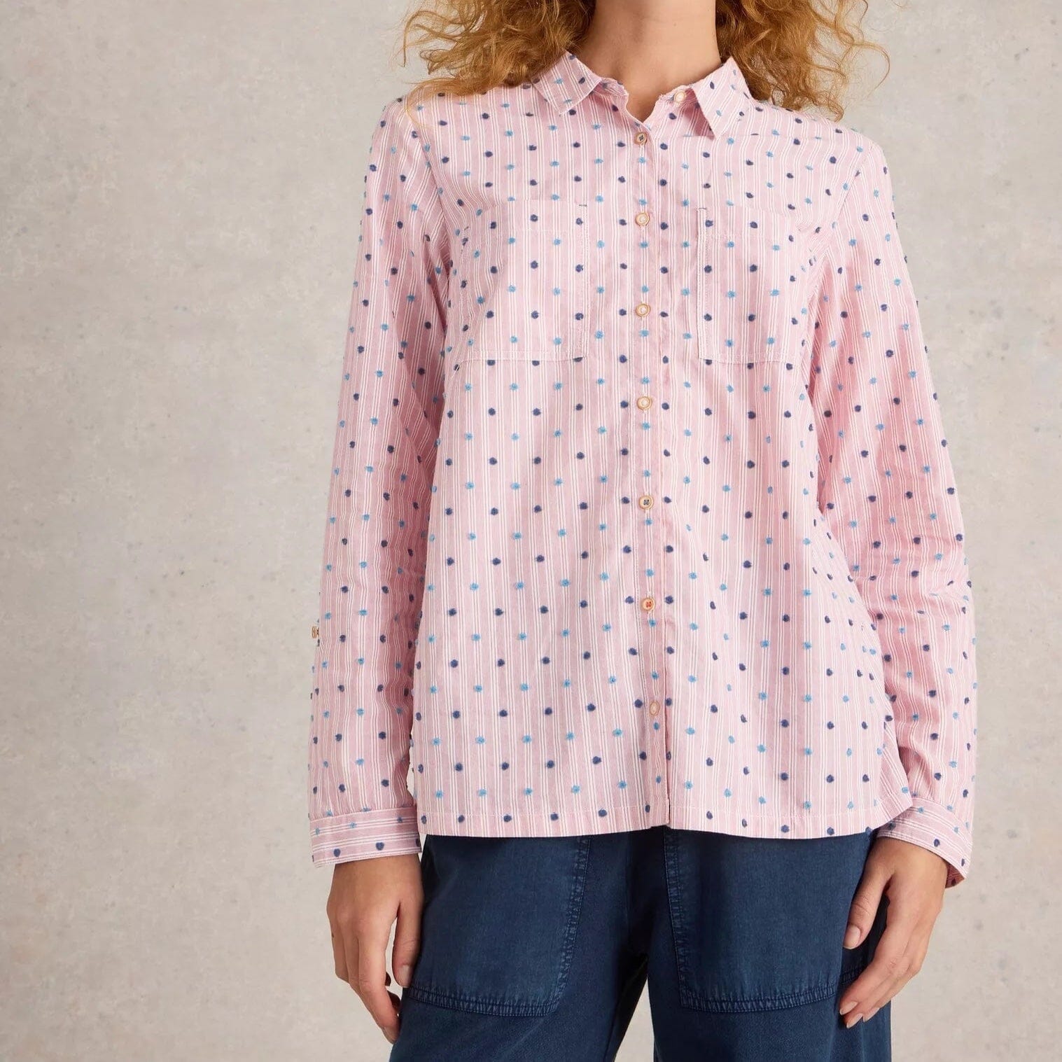 White Stuff Sophie Organic Cotton Shirt - Red Multi White Stuff