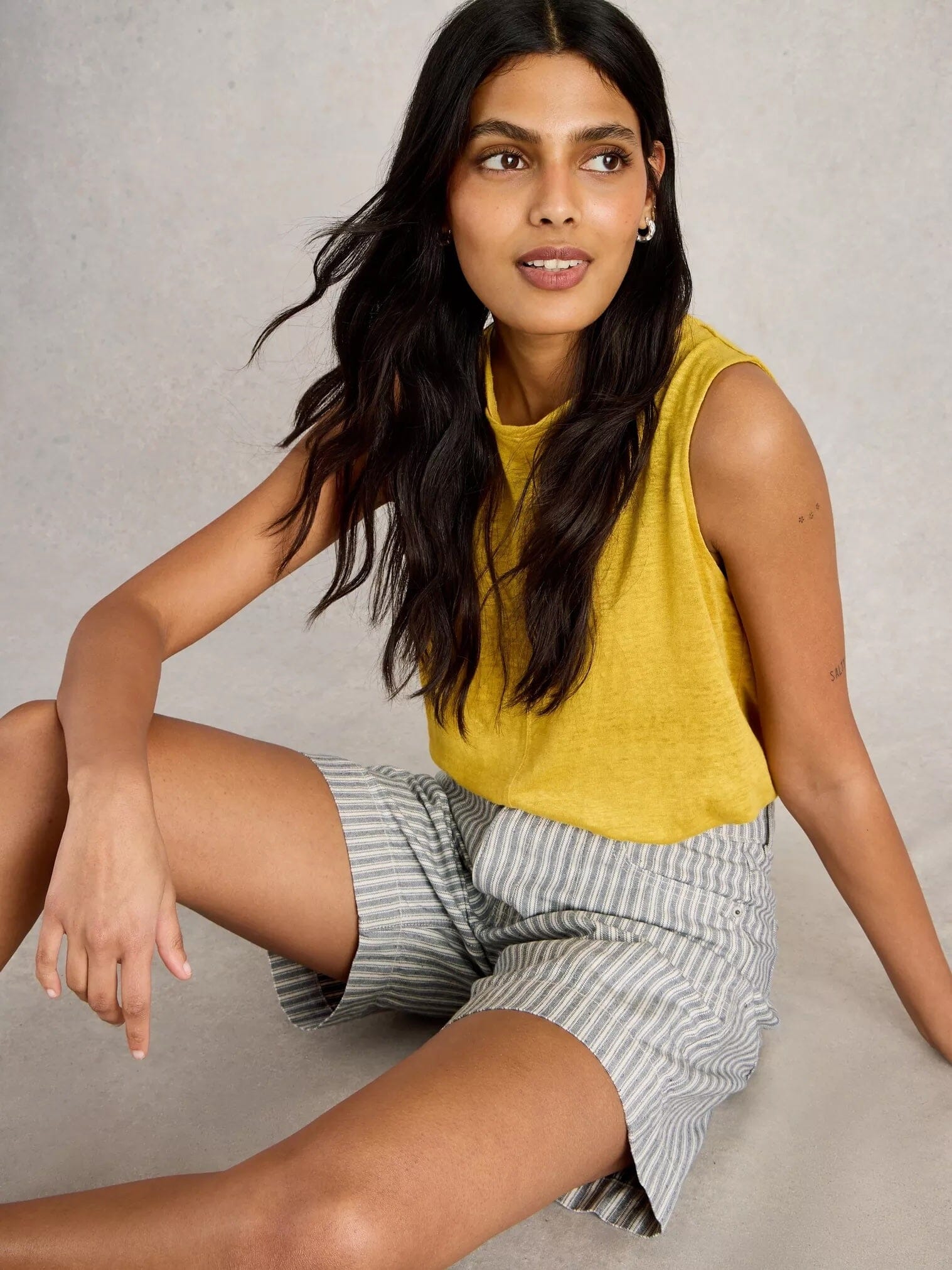 White Stuff Tia Denim Shorts - Natural Multi White Stuff