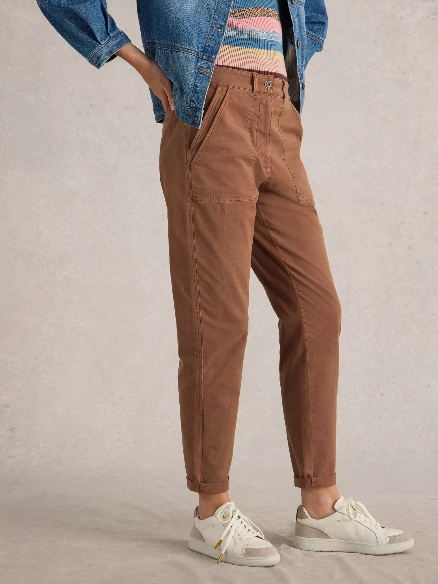 White Stuff Twister Chino Trouser - Dark Tan White Stuff