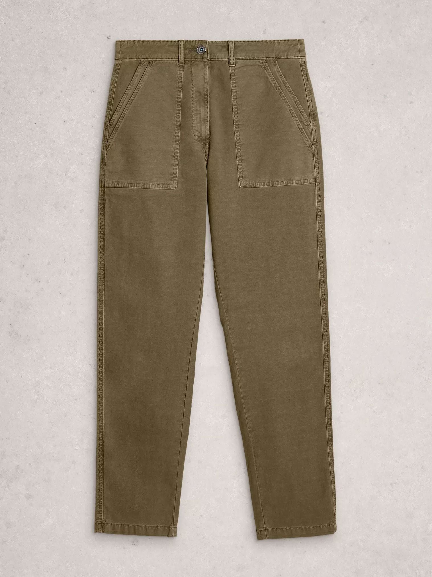 White Stuff Twister Chino Trouser - Khaki Green White Stuff