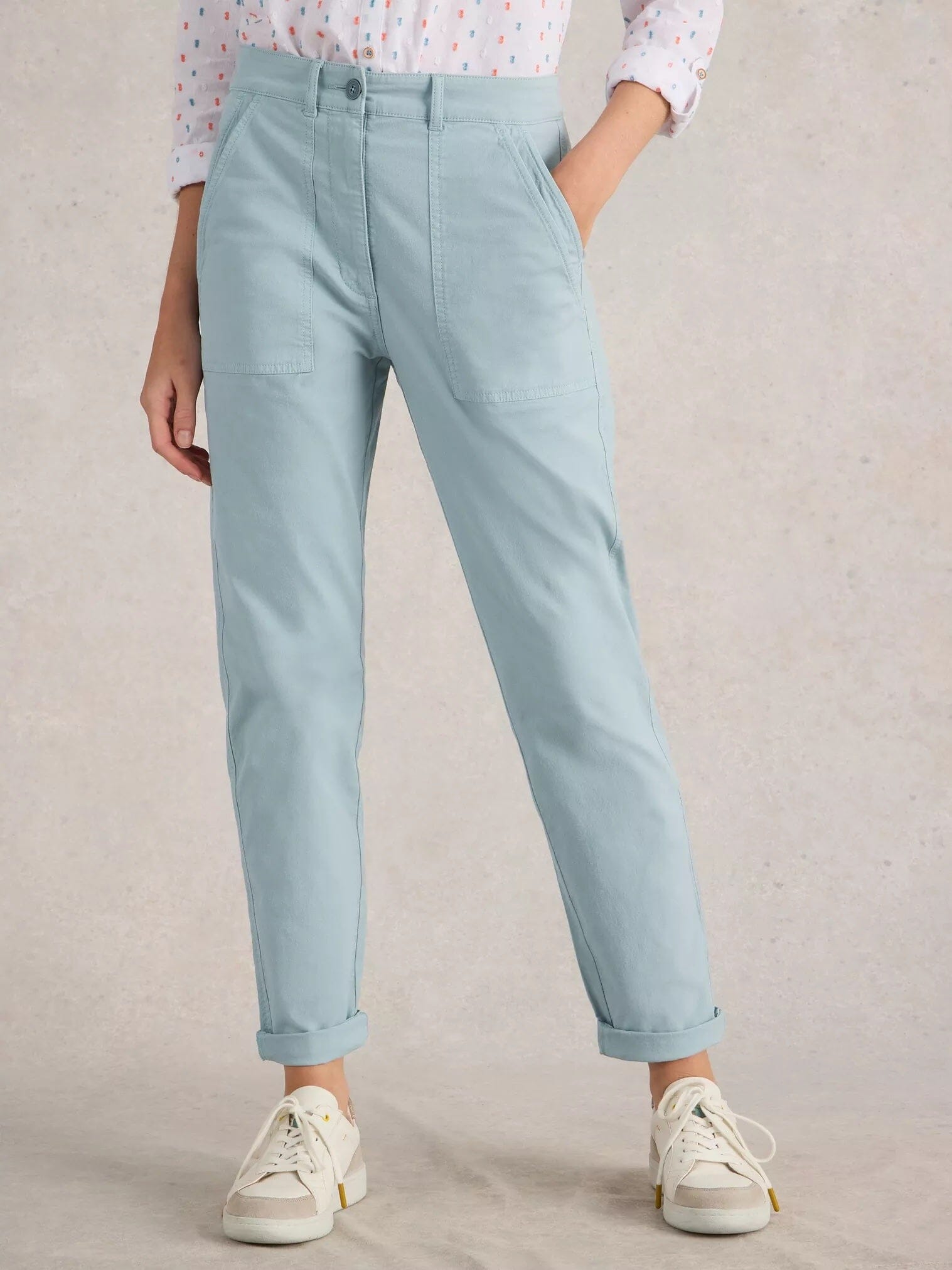 White Stuff Twister Chino Trouser - Light Blue White Stuff