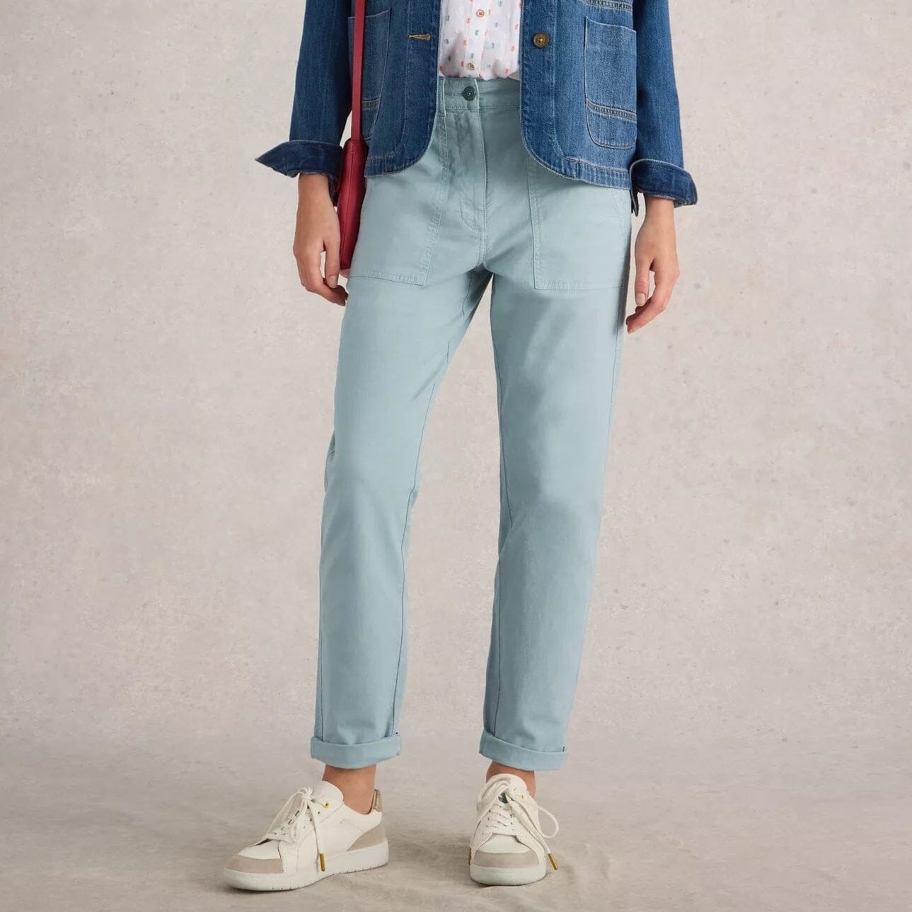 White Stuff Twister Chino Trouser - Light Blue White Stuff