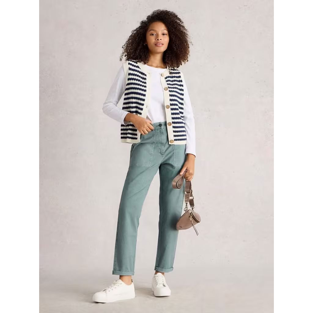White Stuff Twister Chino Trouser - Mid Blue White Stuff
