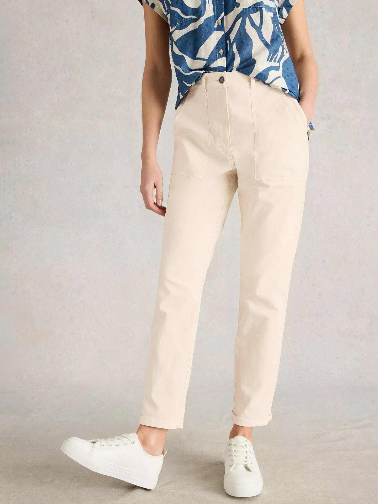 White Stuff Twister Chino Trouser - Natural White White Stuff