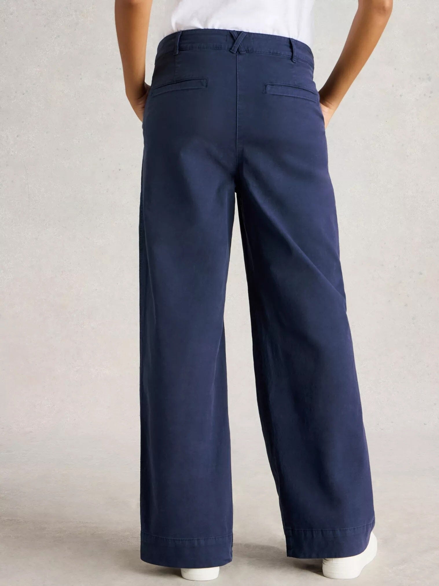 White Stuff Twister Chino Wide Leg Trouser - Dark Navy White Stuff
