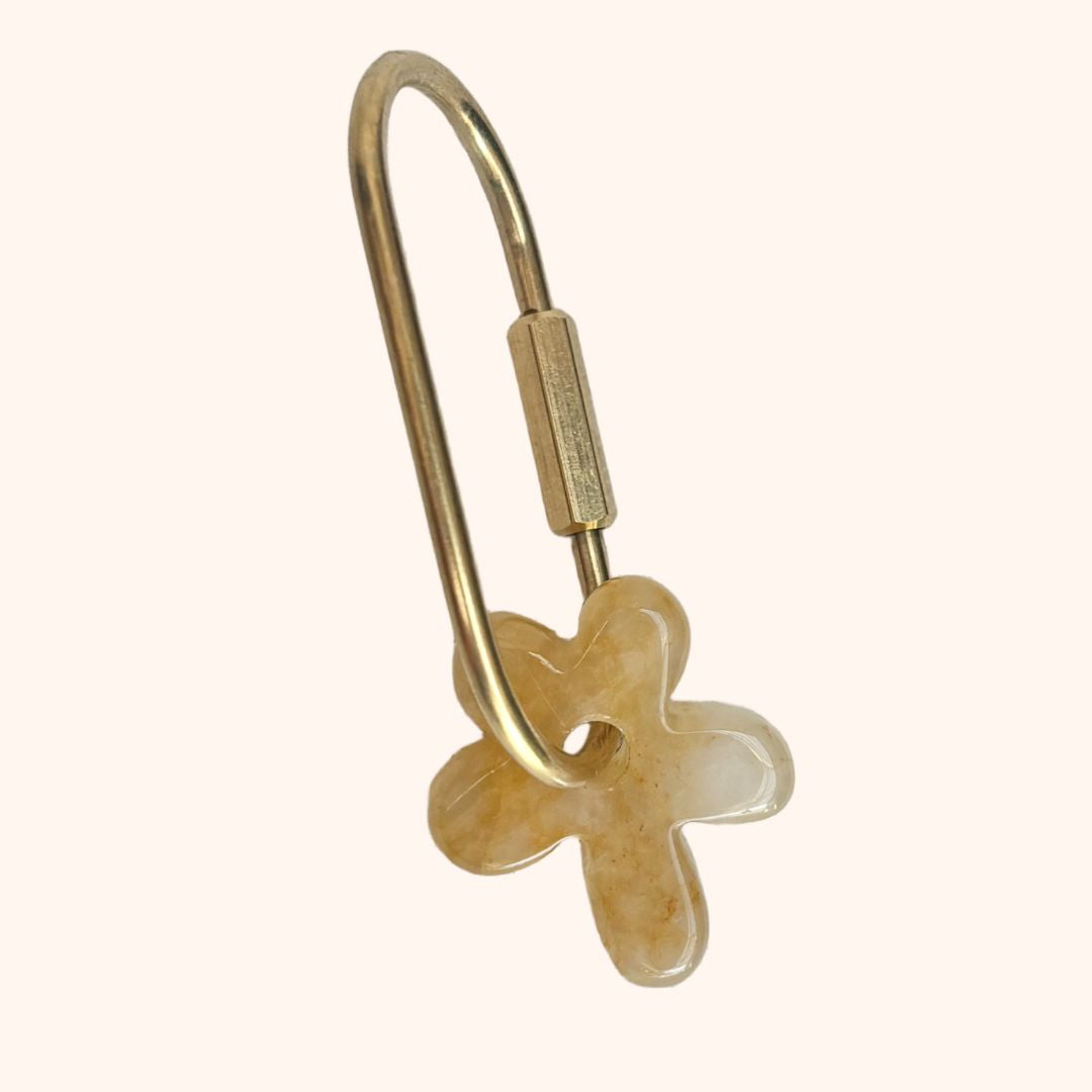 Wild Cactus Co. Crystal Flower Keyring - Yellow Quartz Wild Cactus Co.