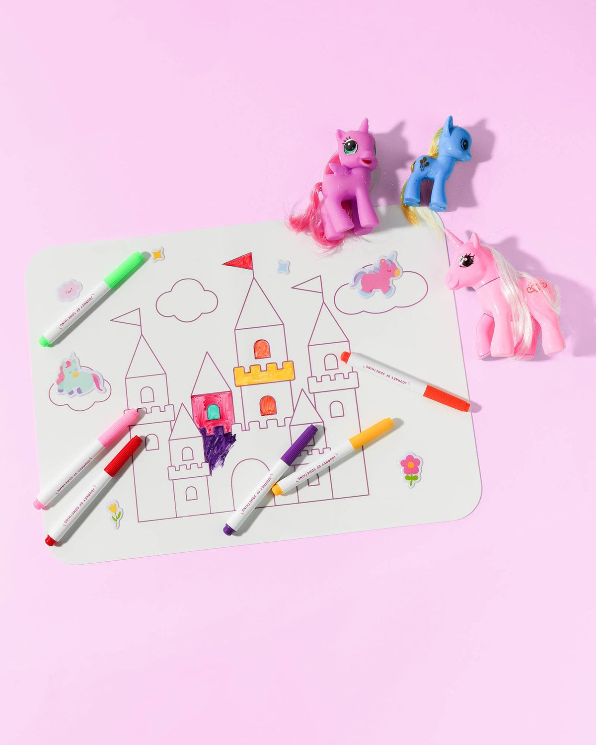 Wipeable Silicone Colouring Mat - Unicorn Castle Journey Of Something AU & EU